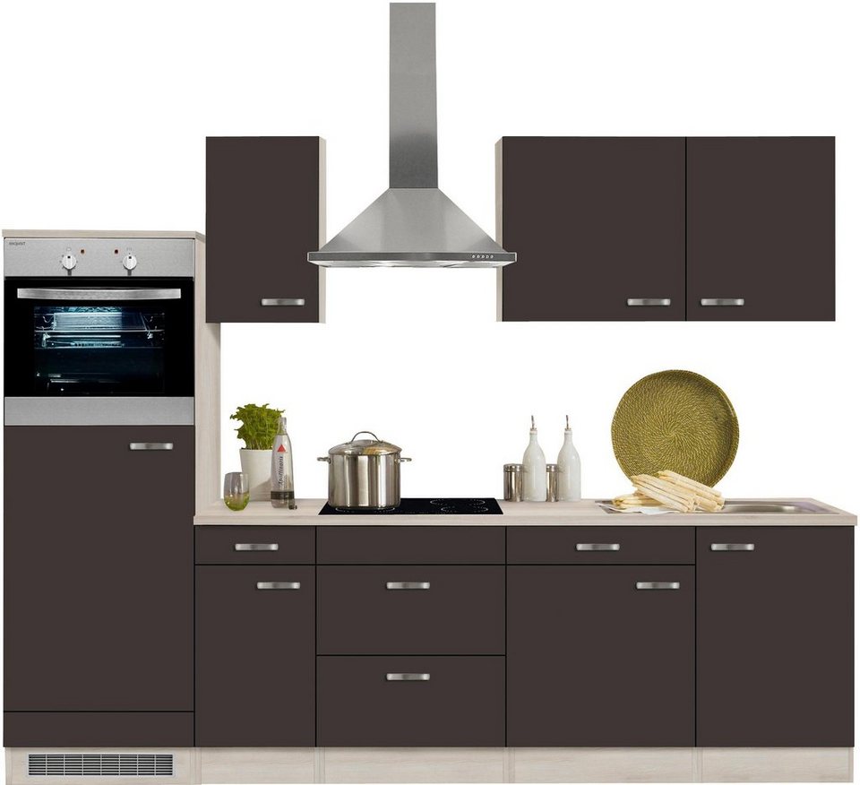 OPTIFIT Küchenzeile Faro, ohne E-Geräte, Breite 270 cm, Küchenzeile mit  durchgehender Arbeitsplatte
