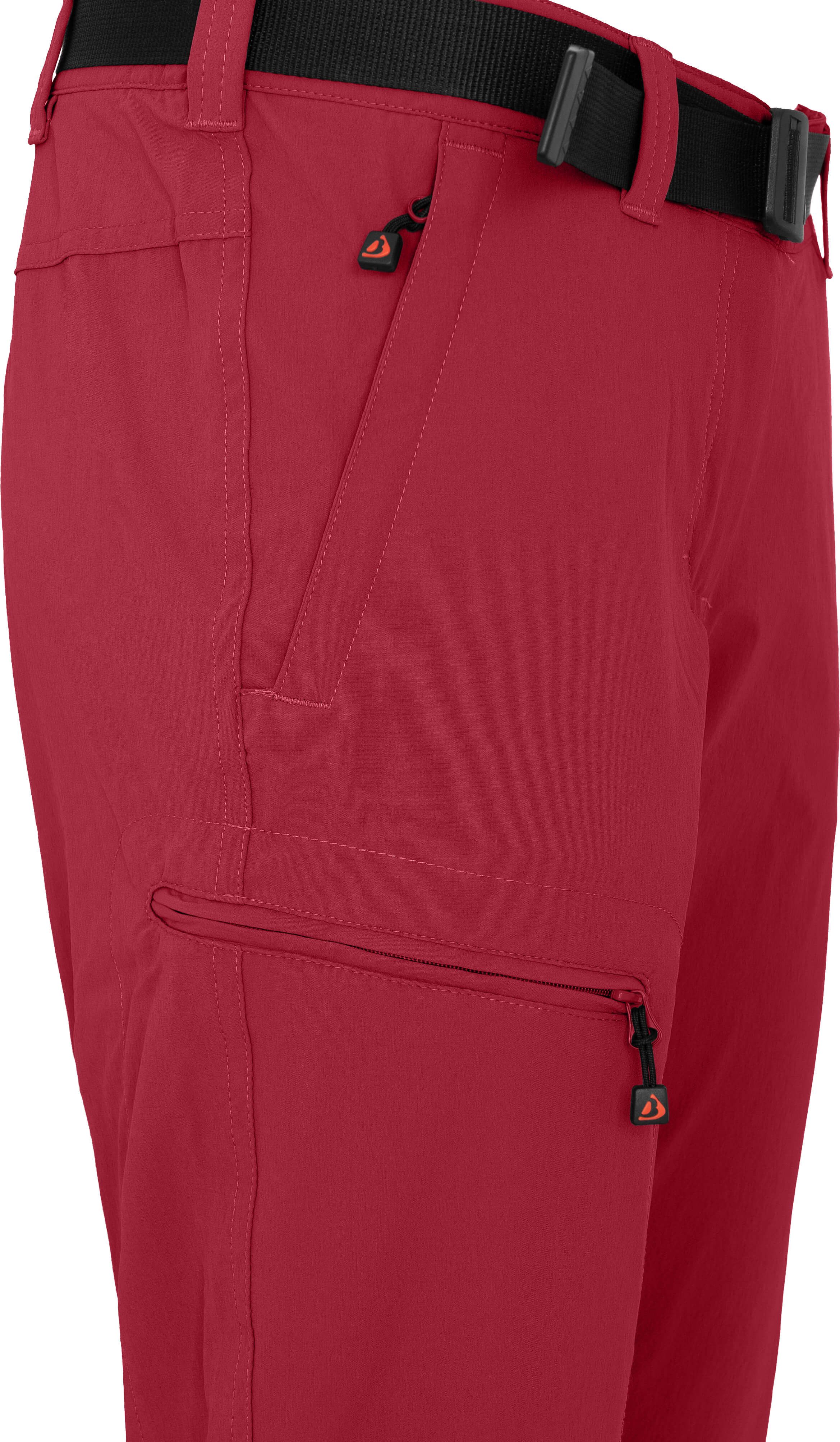 Bergson Outdoorhose MENA (slim) Damen Wanderhose, vielseitig, pflegeleicht, Kurzgrößen, dunkelrot