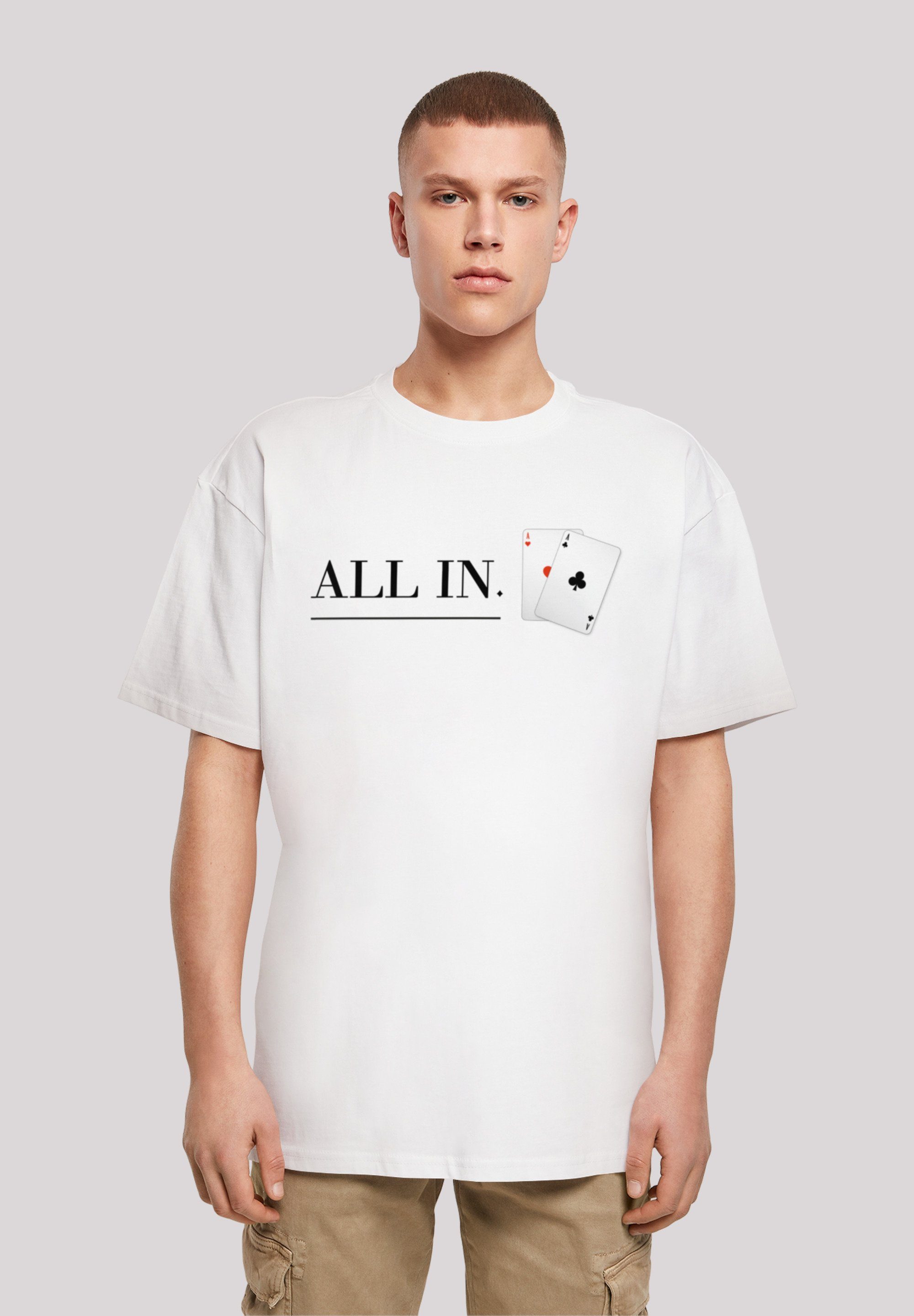 All weiß Karten Poker In T-Shirt Print F4NT4STIC