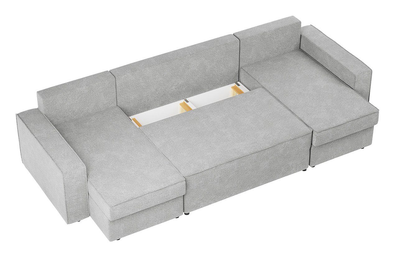 Bettsofa, - Form Couch MÖBEL MKS mit Schlaffunktion Ecksofa U - DENVER U, Polstersofa