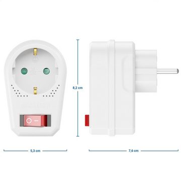 deleyCON deleyCON 2x Steckdosenadapter Indoor 1x Schutzkontakt-Buchse Stromadapter