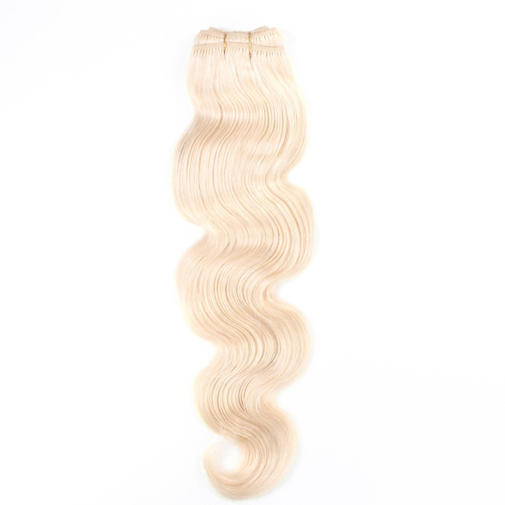 hair2heart Echthaar-Extension Gewellte Echthaartresse #10/0 Hell-Lichtblond 40cm | Haarverlängerungen