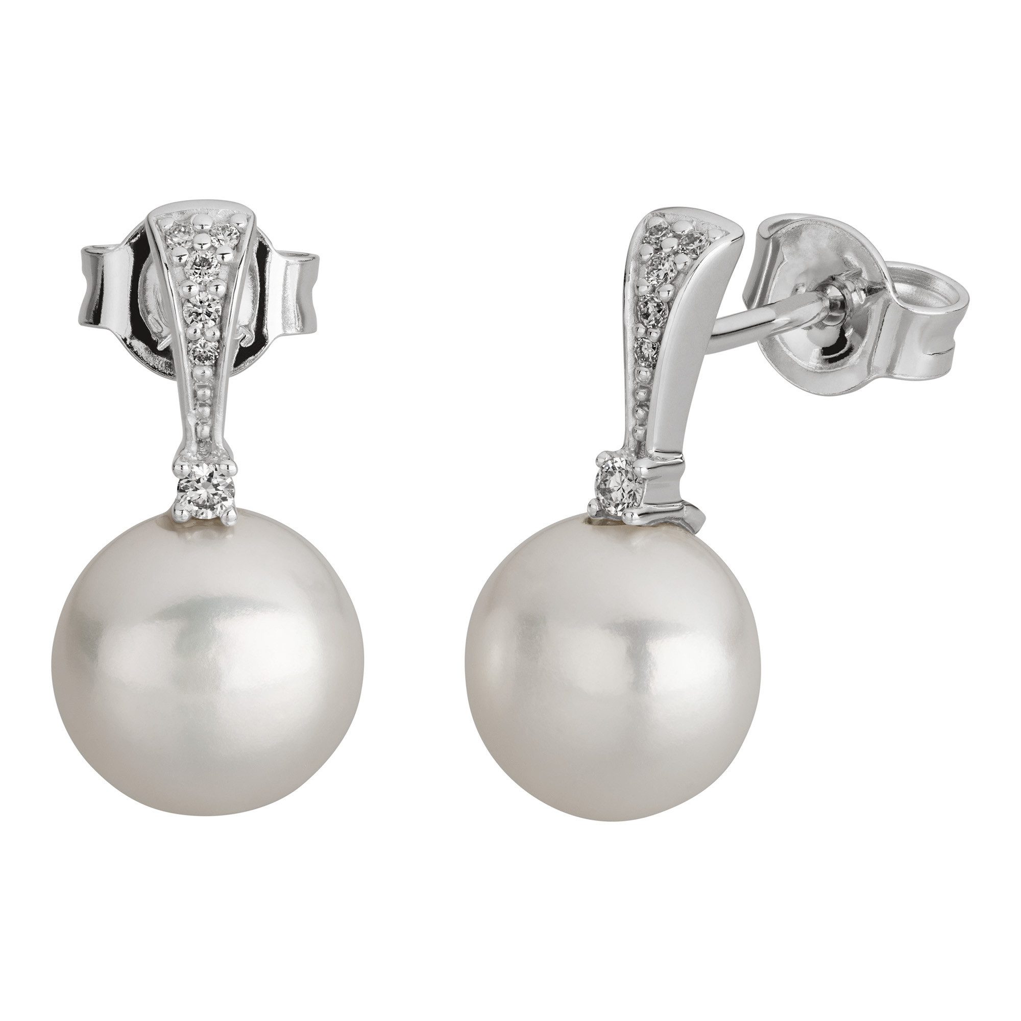 Orolino Paar Ohrstecker Gold 585 mit 2 weißen Perlen und 12 Brillanten zus. günstig online kaufen