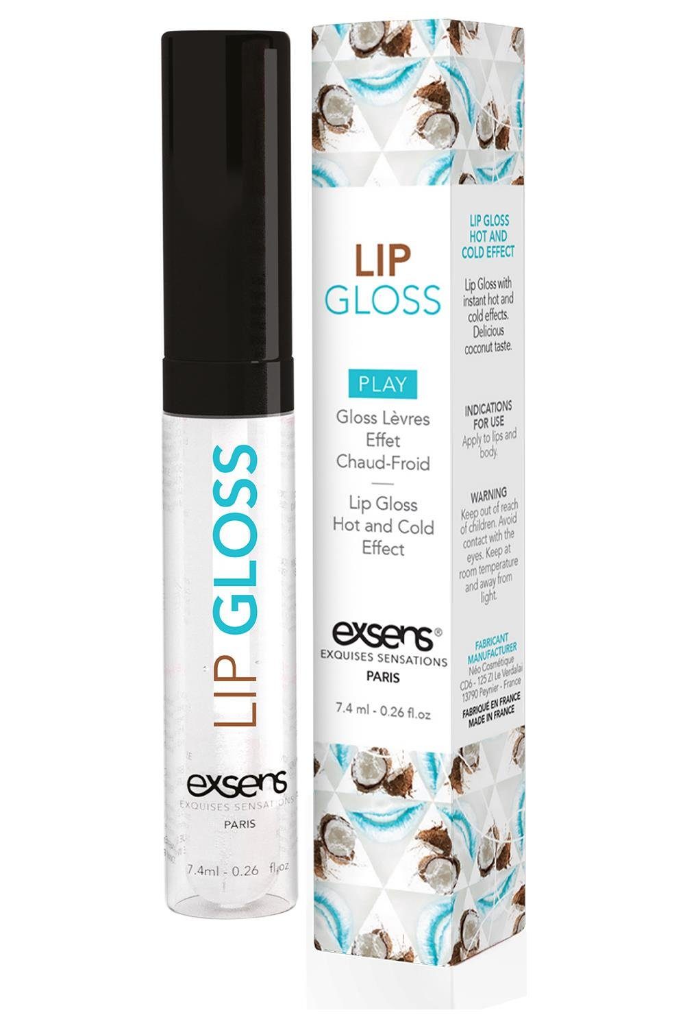 nicht klebrig Hot Lip Coconut Lipgloss 7,4ml, Exsens Farblos, Exsens Kiss Gloss