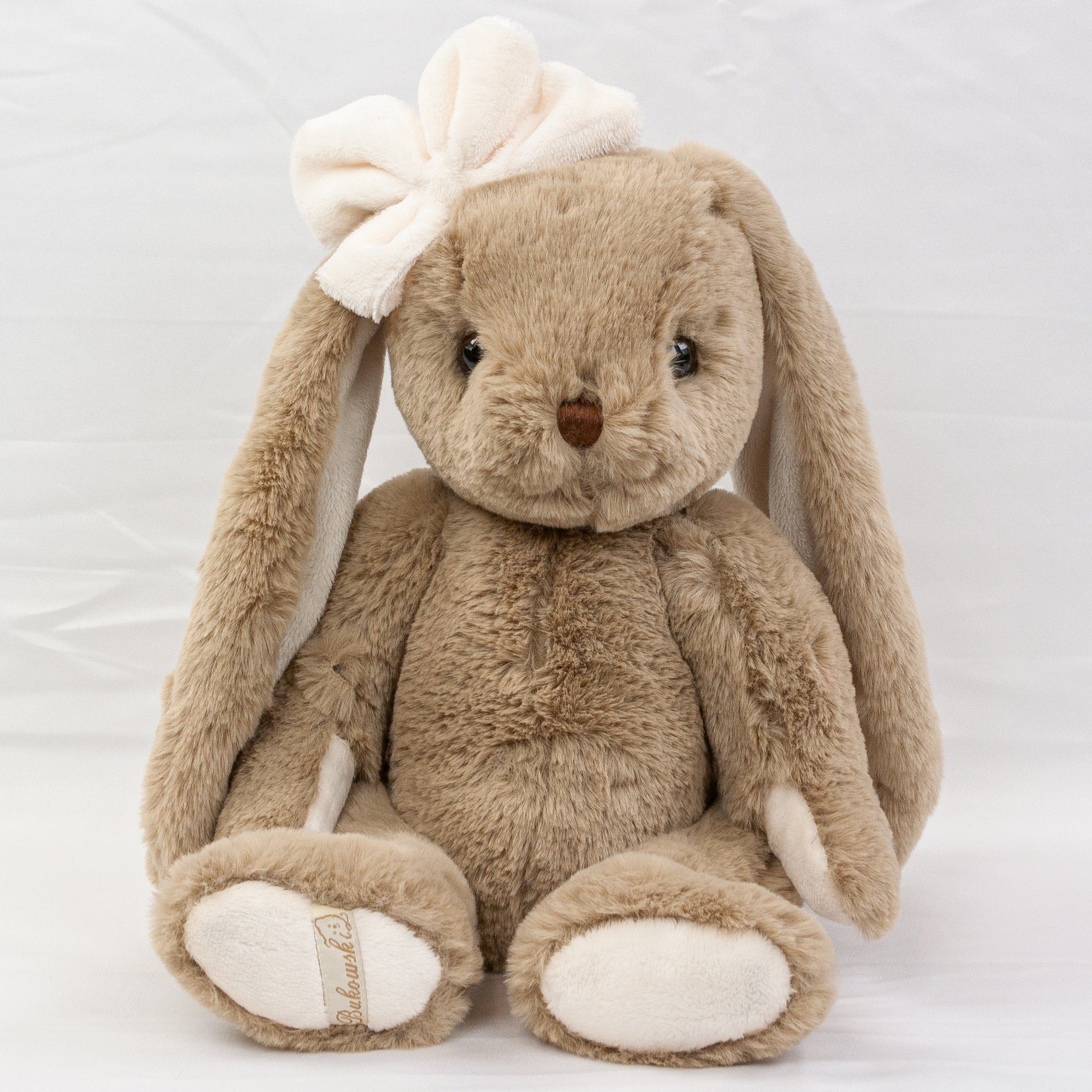 Bukowski Kuscheltier Hase Gabrielle mit Schleife am Kopf 40 cm braun Plüschhase Stofftier