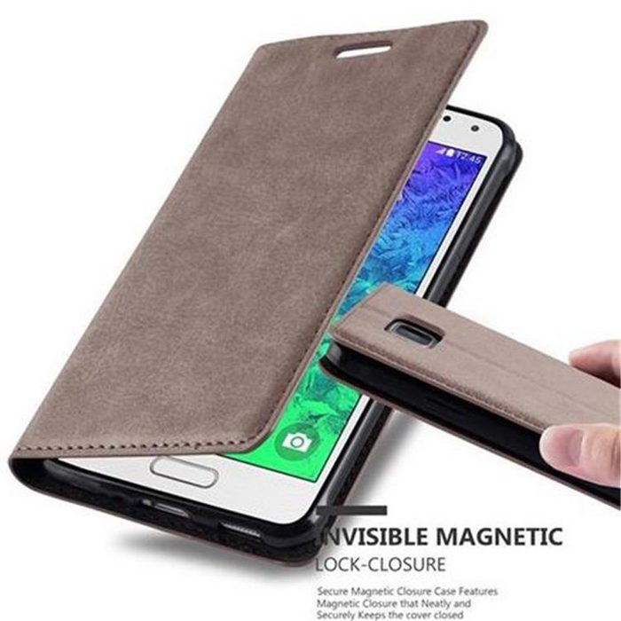 Cadorabo Handyhülle Book Invis. Magnet Samsung Galaxy ALPHA Klappbare Handy Schutzhülle - Hülle - mit Standfunktion und Kartenfach