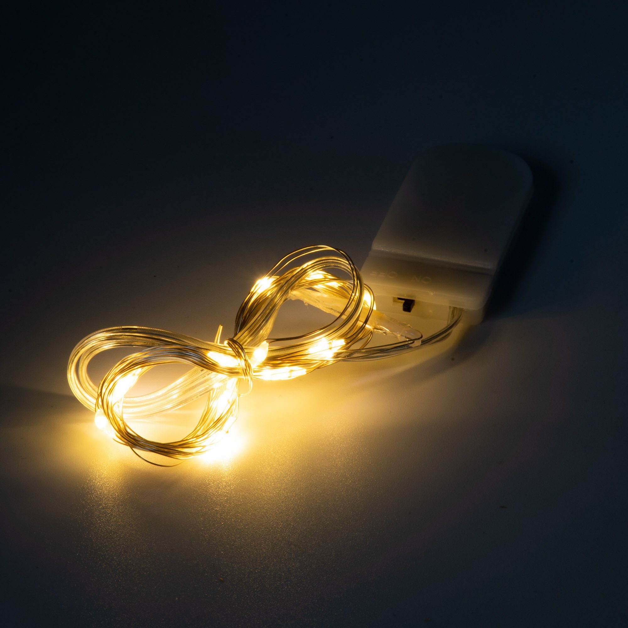 CEPEWA Lichterkette LED Lichterkette Timer Micro Warmweiß LED, Drahtlicht, Mikro, Batterie, 10, 20, 40
