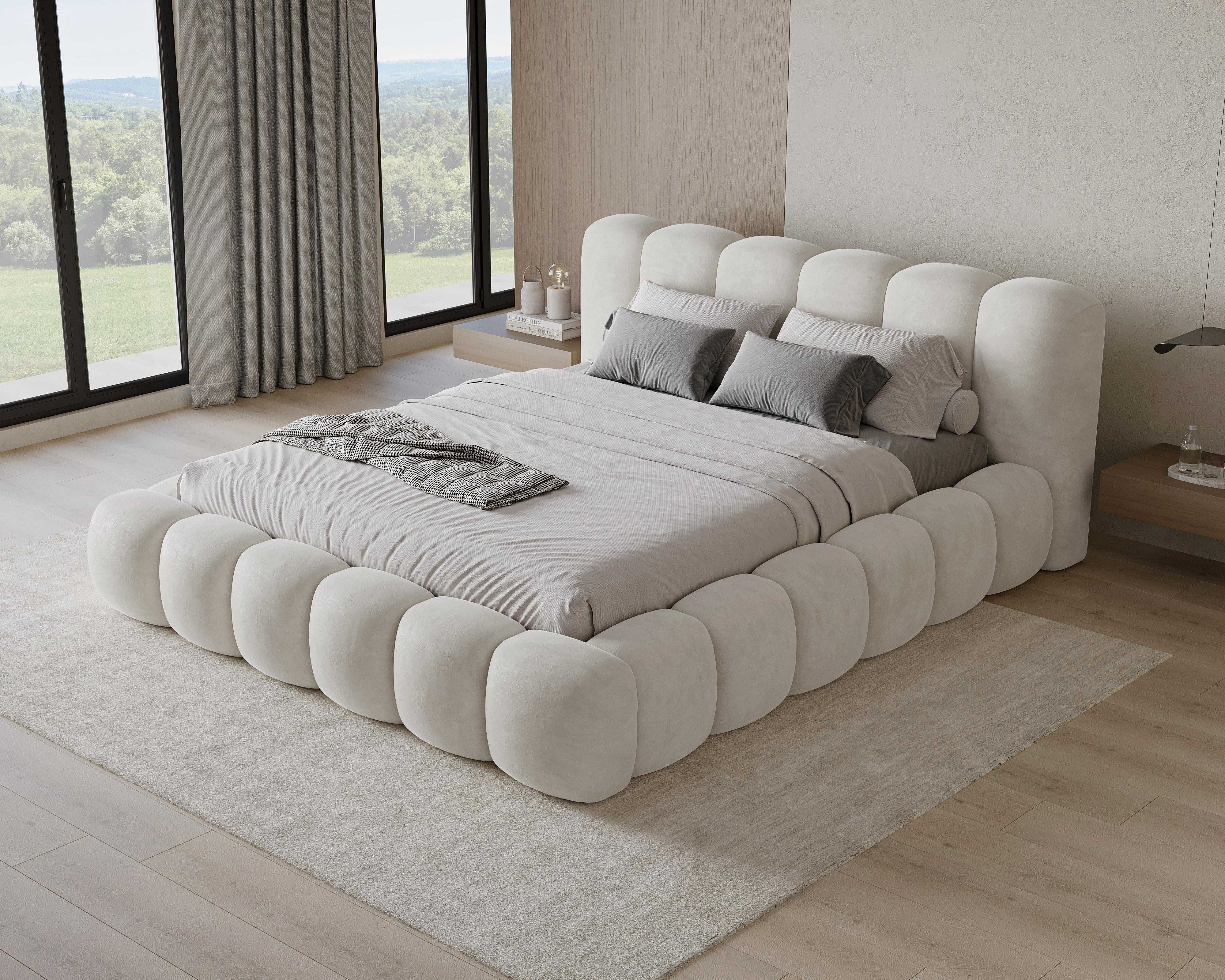 Chilly Möbel Polsterbett Stoff mit Stauraum und Hubfunktion Holzrahmen (Boxbett ohne Matratze in vielen Farben, 1-tlg., 140x200 160x200 180x200 200x200cm), gepo – Bild 3 von 5