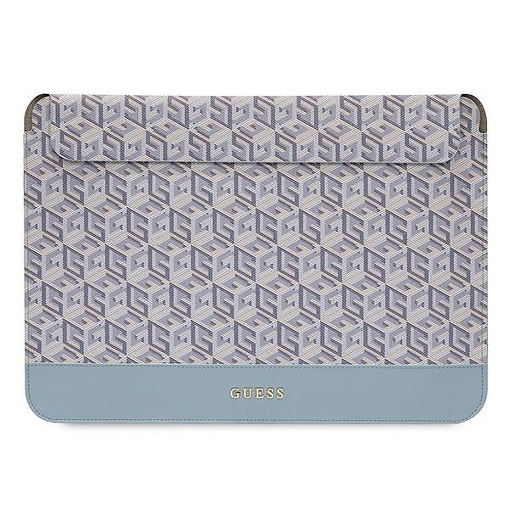 Guess Laptop-Hülle Notebookhülle Schutztasche Tragetasche 16 Zoll, Magnetverschluss, GCube-Muster, Kunstleder, leicht
