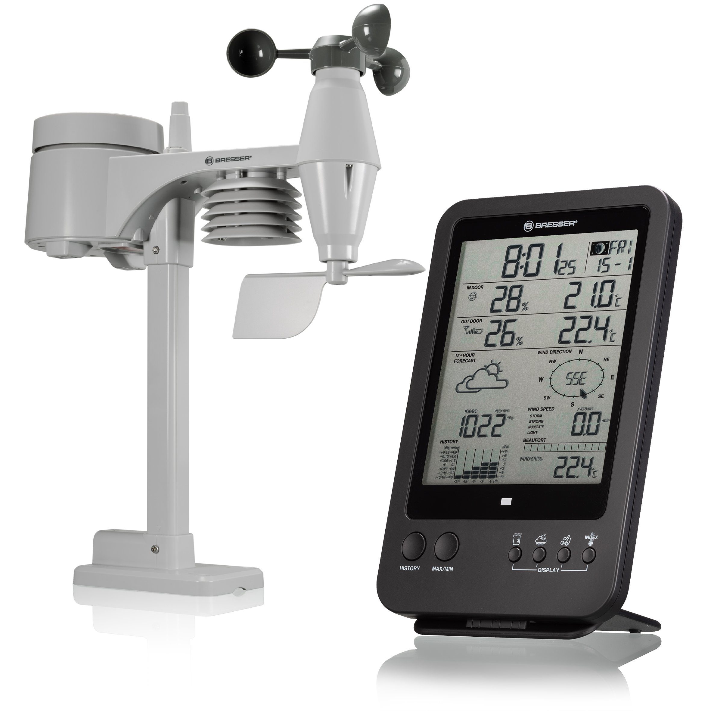 Wetterstation BRESSER 5-in-1-Wetterstation, schwarz