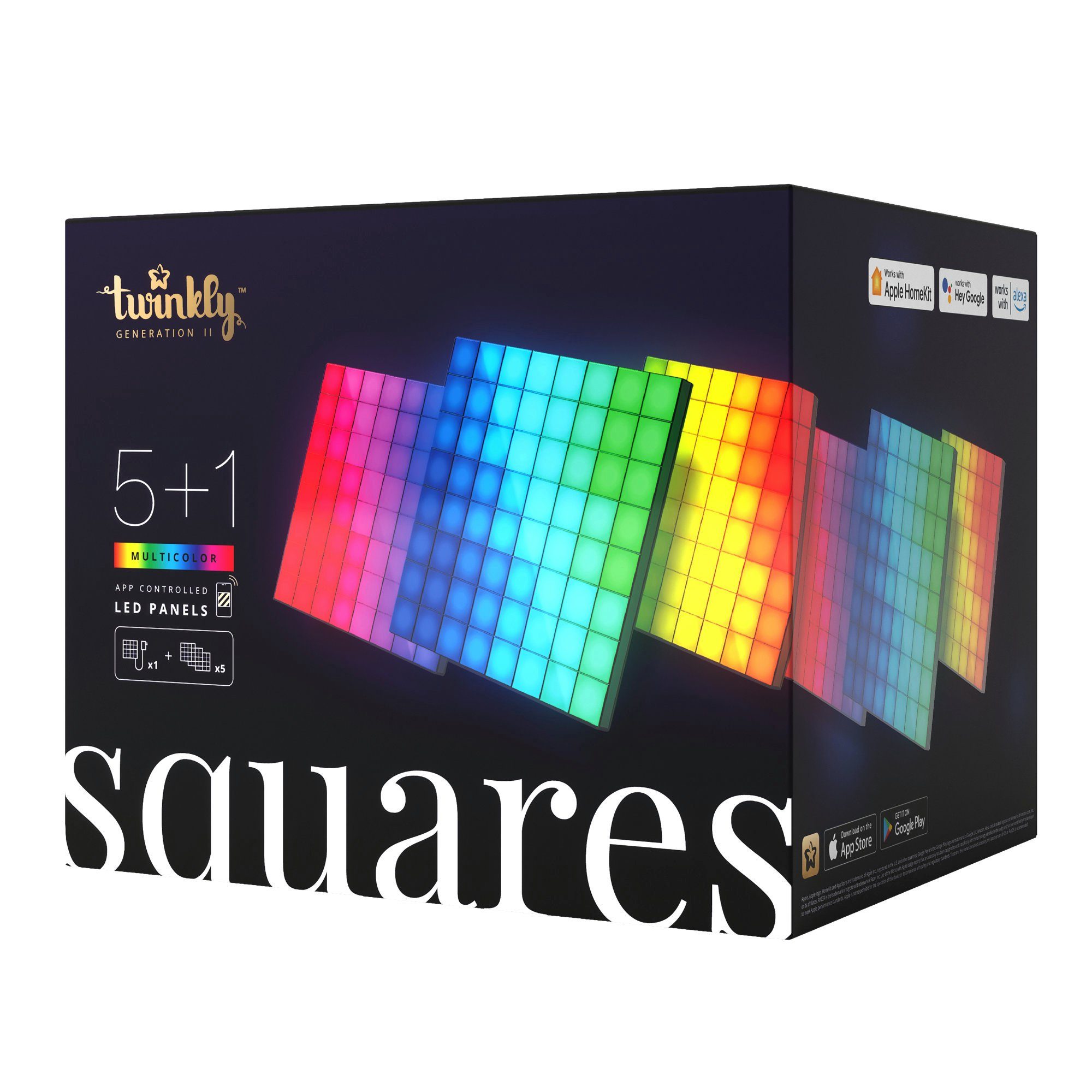 64 Masters), 1 6 twinkly LED-Lichternetz 16x16 IP20 cm, (5 Pixel, LED SQUARES, RGB Panel +