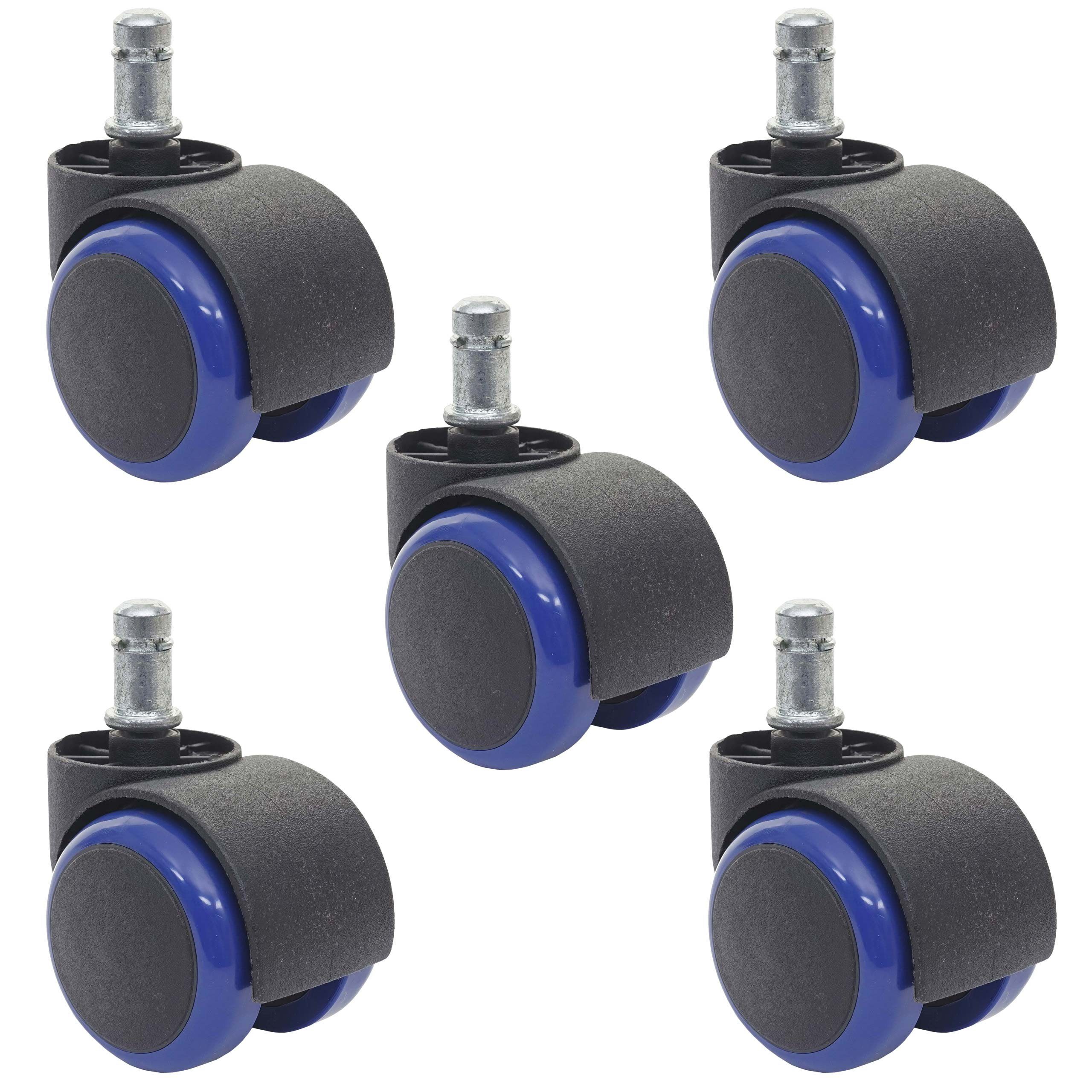 MCW Stuhlrolle Hartbodenrollen-5, (Set, 5-St., 5er), Schützt Ihren Hartboden, gute Leichtlaufeigenschaften, Doppelrollen