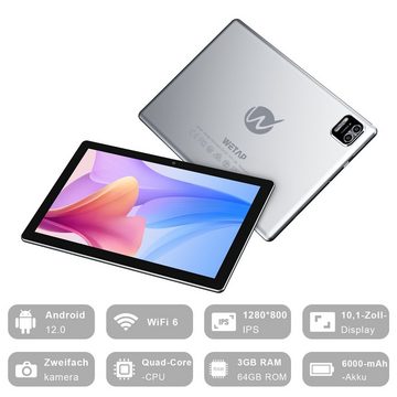 WETAP Y10, 6000 mAh, 1280*800 Tablet (10.1", 64 GB, Android12, 8MP Rückfahrkamera und 2MP Frontkamera, RAG 3GB,ROG 64GB)