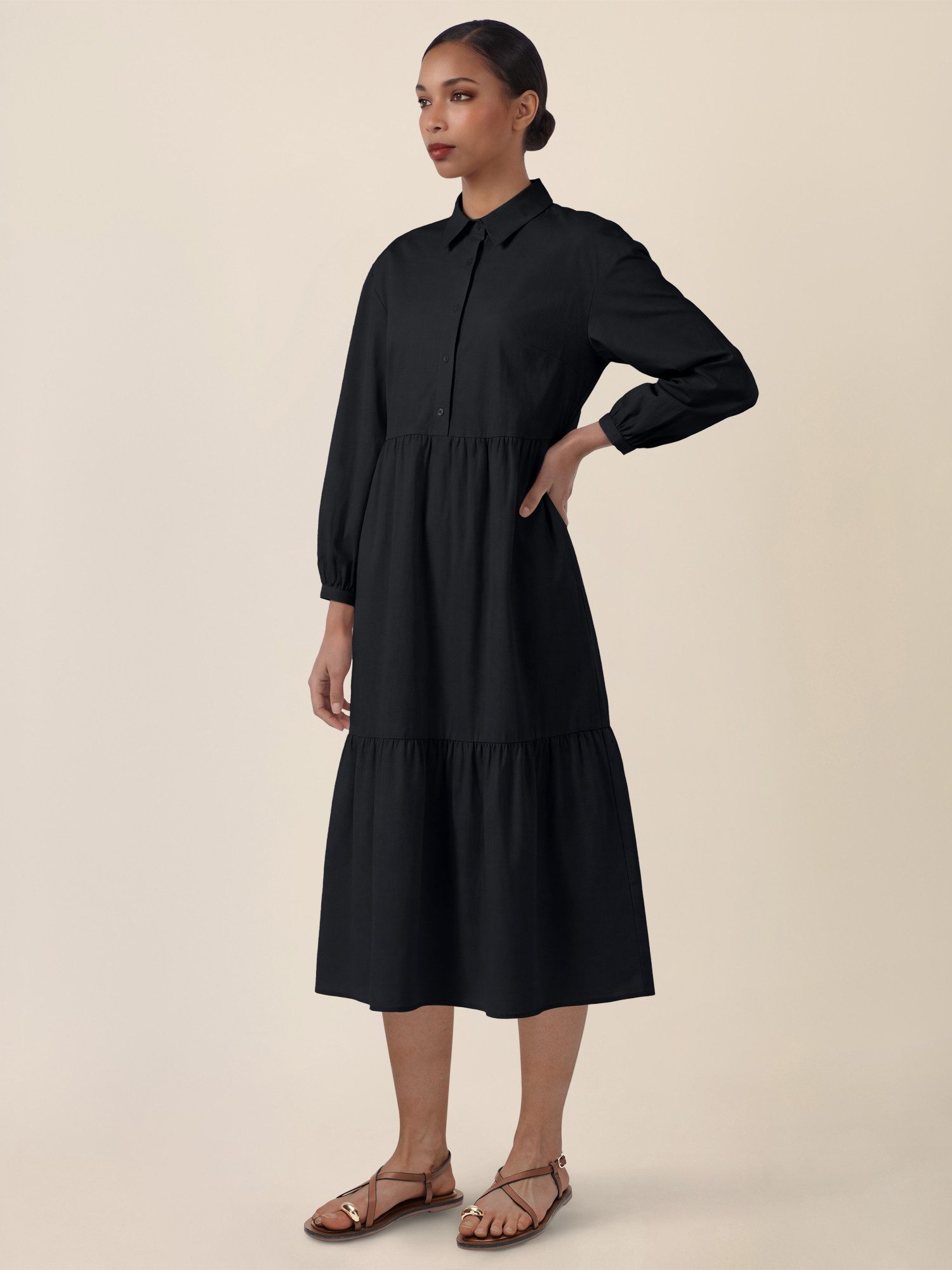 Apart Midikleid mit Hemdkragen günstig online kaufen