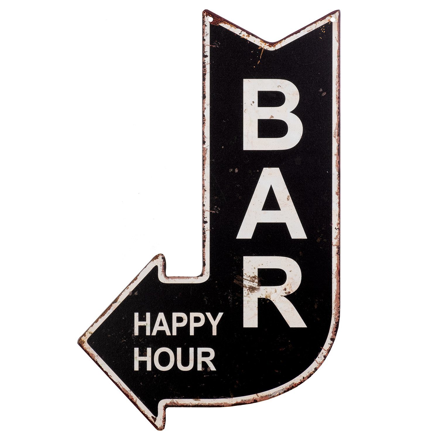 Moritz Metallschild Blechschild Bar Happy Hours schwarz, (Einzeln), 40 x 25cm Vintage Retro Deko Schild Metallschild Wandbild Schild