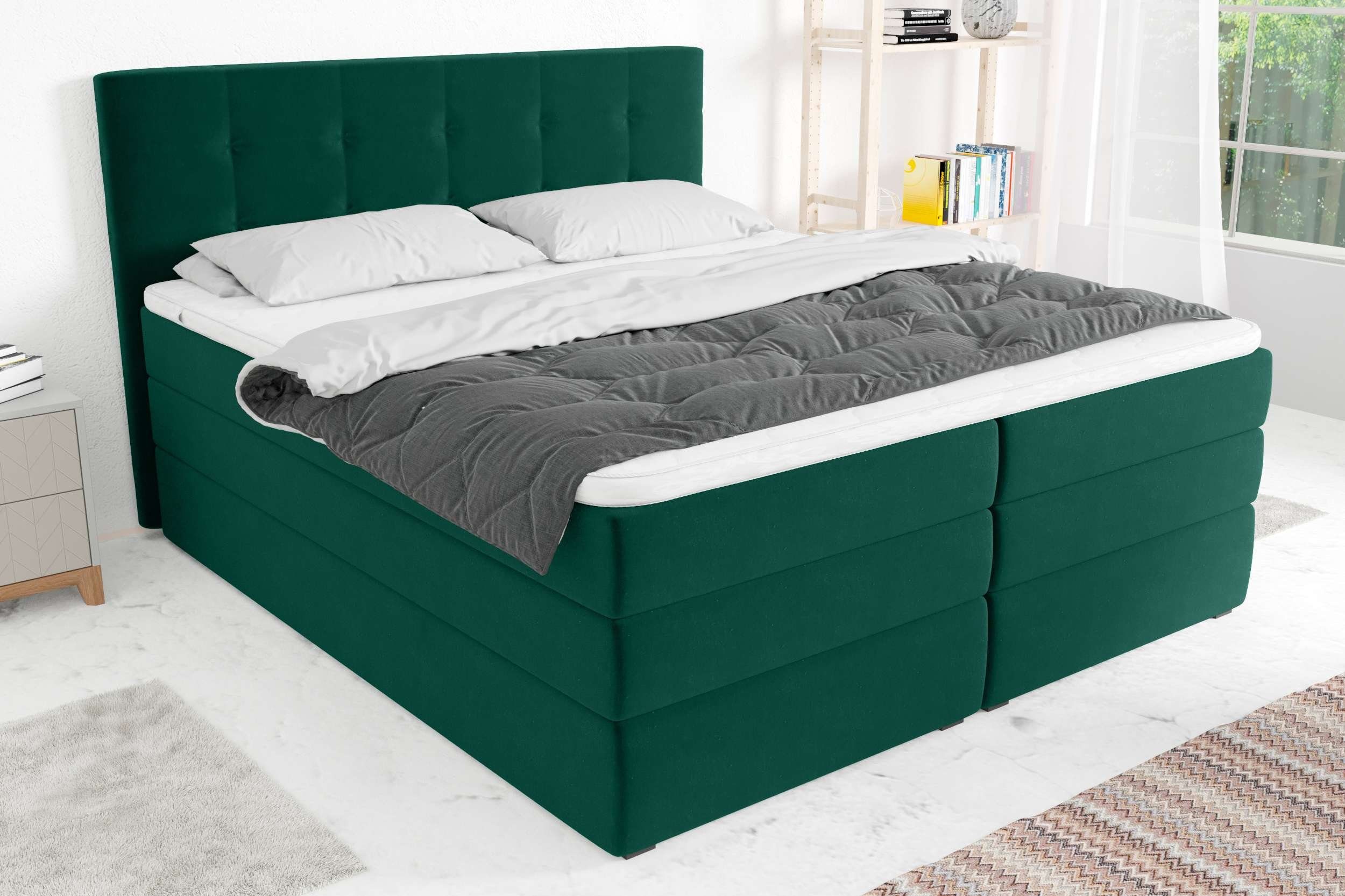 99rooms Boxspringbett Dante (Schlafzimmerbett, Bett), wahlweise mit Bonell-/Taschenfederkernmatratze, mit/ohne Bettkasten