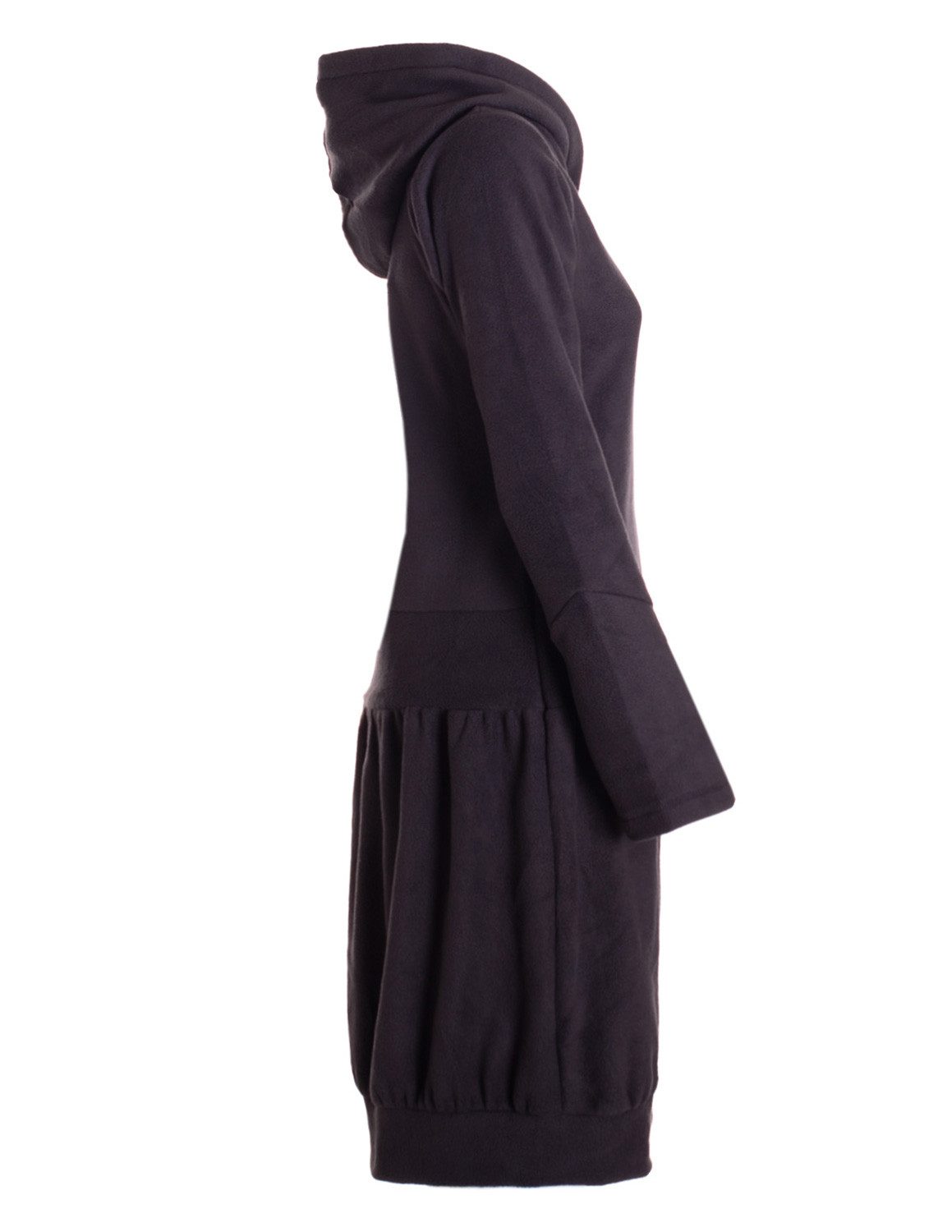 Vishes Ballonkleid Warmes Winterkleid aus Fleece mit Kapuze im Ballonstyle Alternative Bekleidung, Ethno, Hippie, Retro Style
