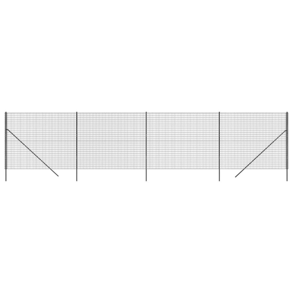 vidaXL Gartenzaun Maschendrahtzaun Anthrazit 2x10 m Verzinkter Stahl, (1-St)
