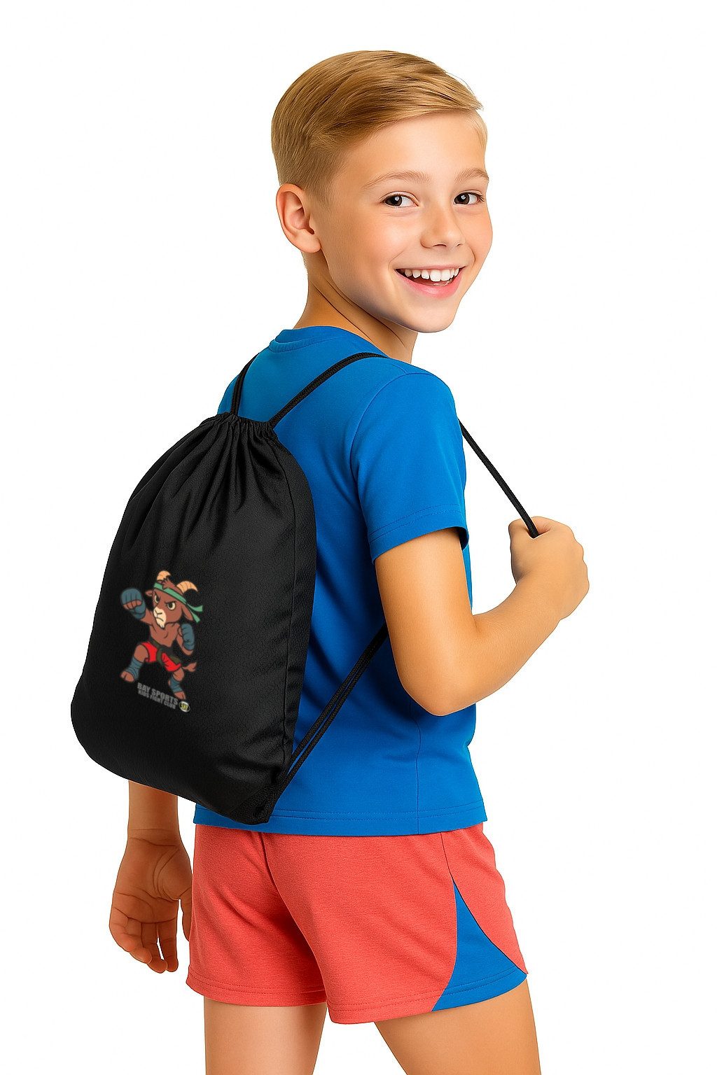 BAY-Sports Turnbeutel Turnbeutel Steinbock Sportbeutel Kampfsport Tasche Kickboxen Thaiboxen (Stück, 41x33 cm), Kordelzug,aufwendiger 4-Farben Druck, feucht abwischbar