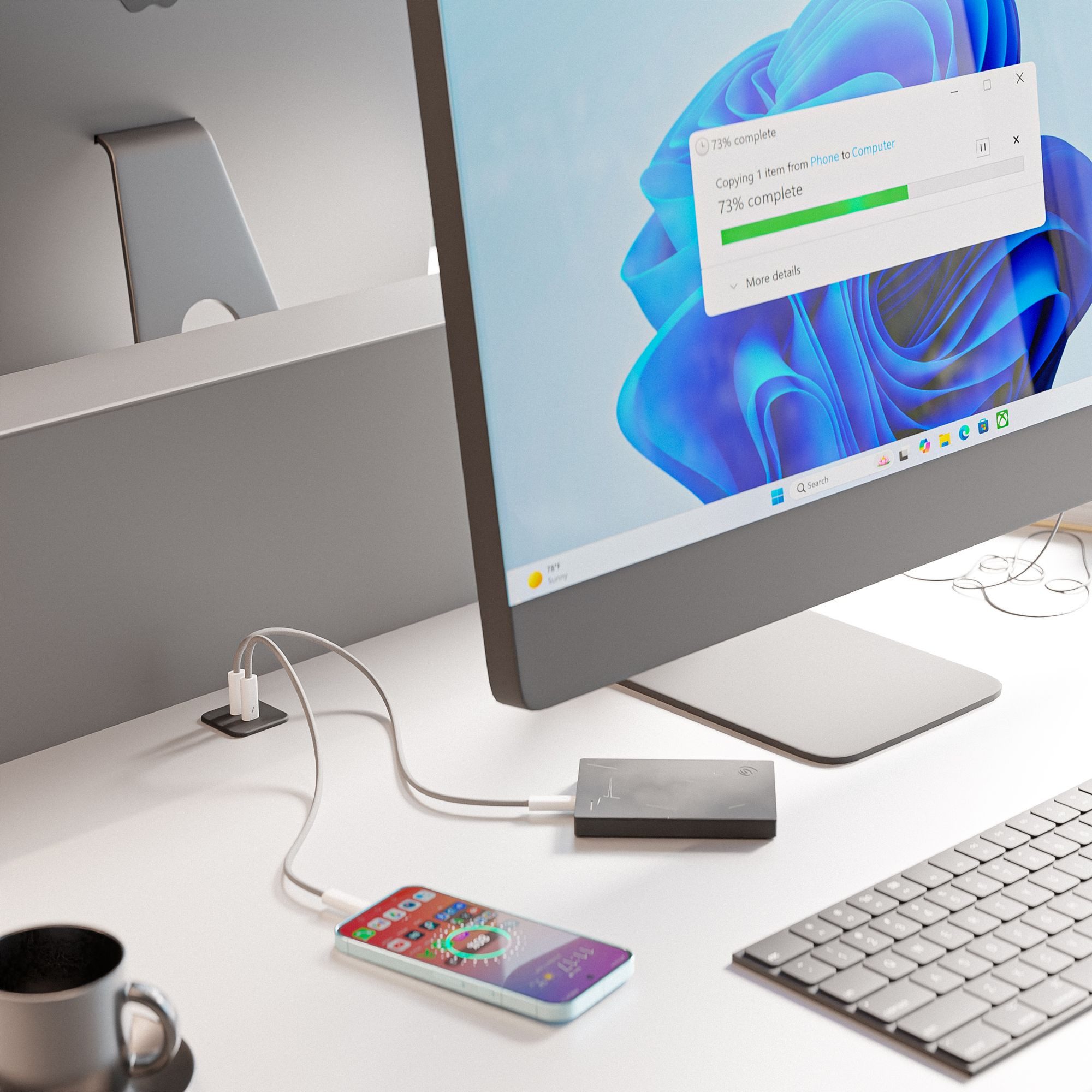 kalb Steckdose USB-C Einbau-Hub 2-Fach für Möbel & Tischplatten Schwarz o. Silbergrau