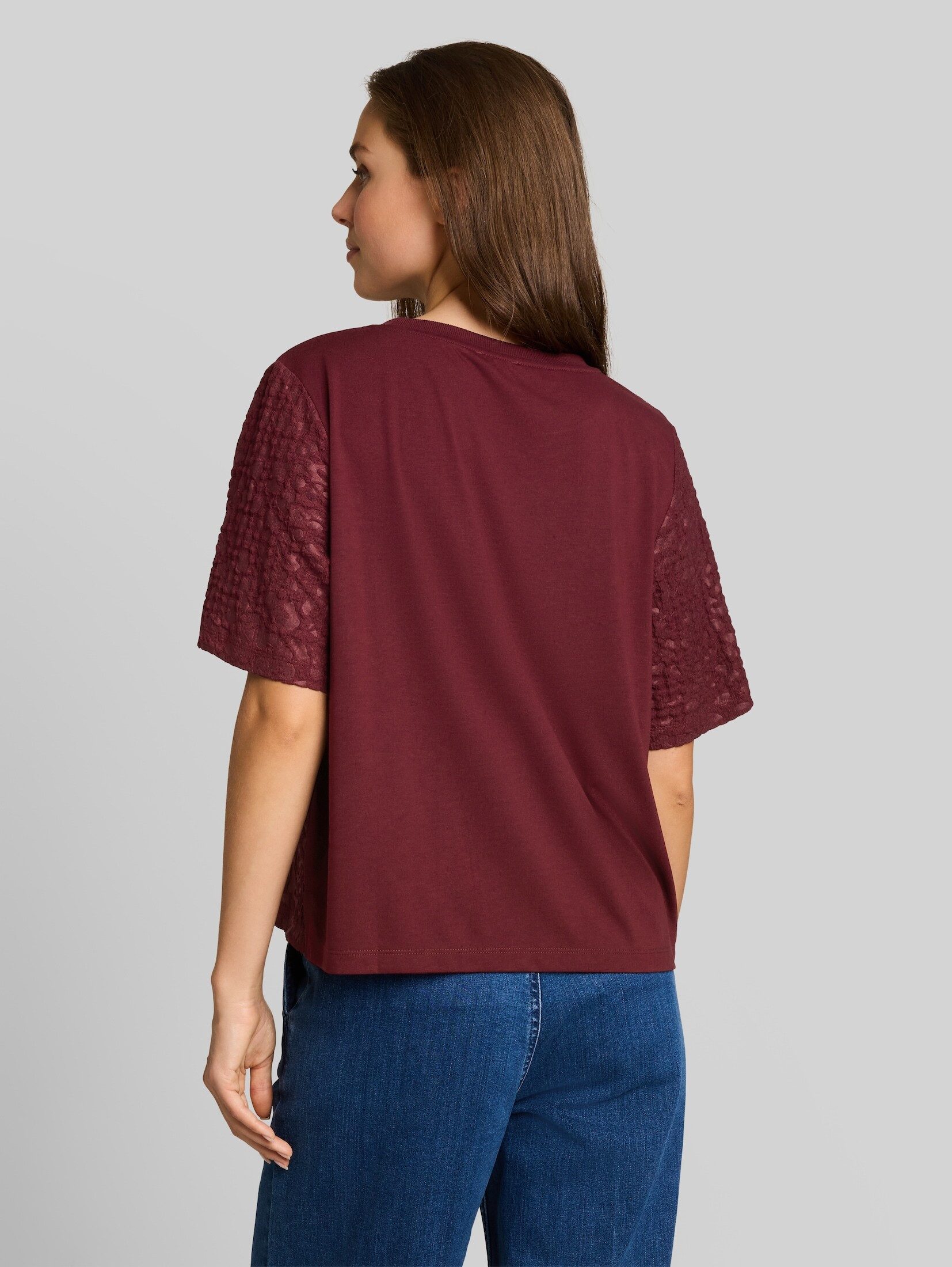 TOM TAILOR T-Shirt T-Shirt (im Einserpack) Boxy Fit T-Shirt mit Leo-Muster