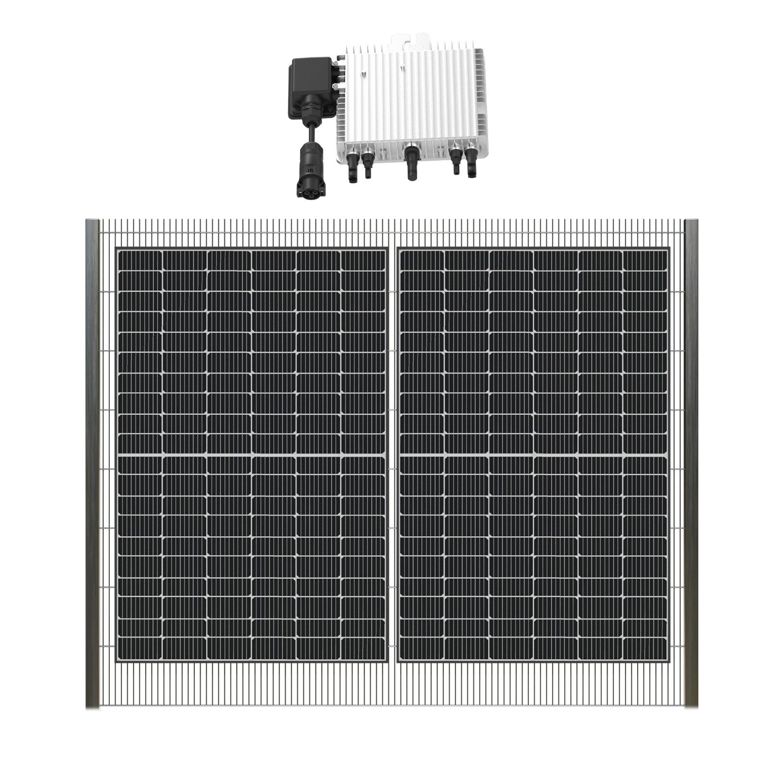 EPP.Solar Zaun 1000W/800W SolarzaunSet mit Bifazial Full Black