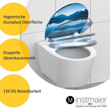 instmaier WC-Sitz Toilettendeckel mit Motiv, Bergsee / Blau, Hochwertiger Duroplast Sitz mit Absenkautomatik