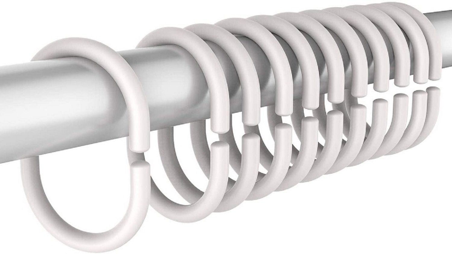 Clever-Kauf-24 Duschvorhangringe 12er Set Duschvorhangringe in weiß, Kunsts günstig online kaufen