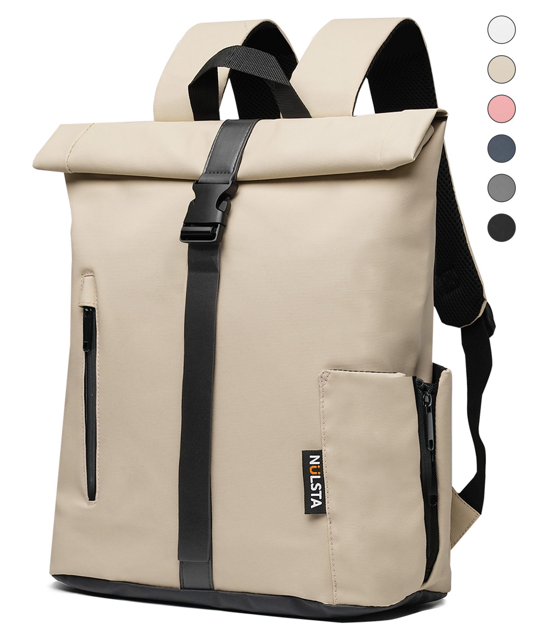 NULSTA Rucksack Rolltop Rucksack Wasserdicht Damen & Herren Daypack Freizeitrucksack, 30*15*40cm,Cityrucksack,Tourenrucksack,Schulrucksack