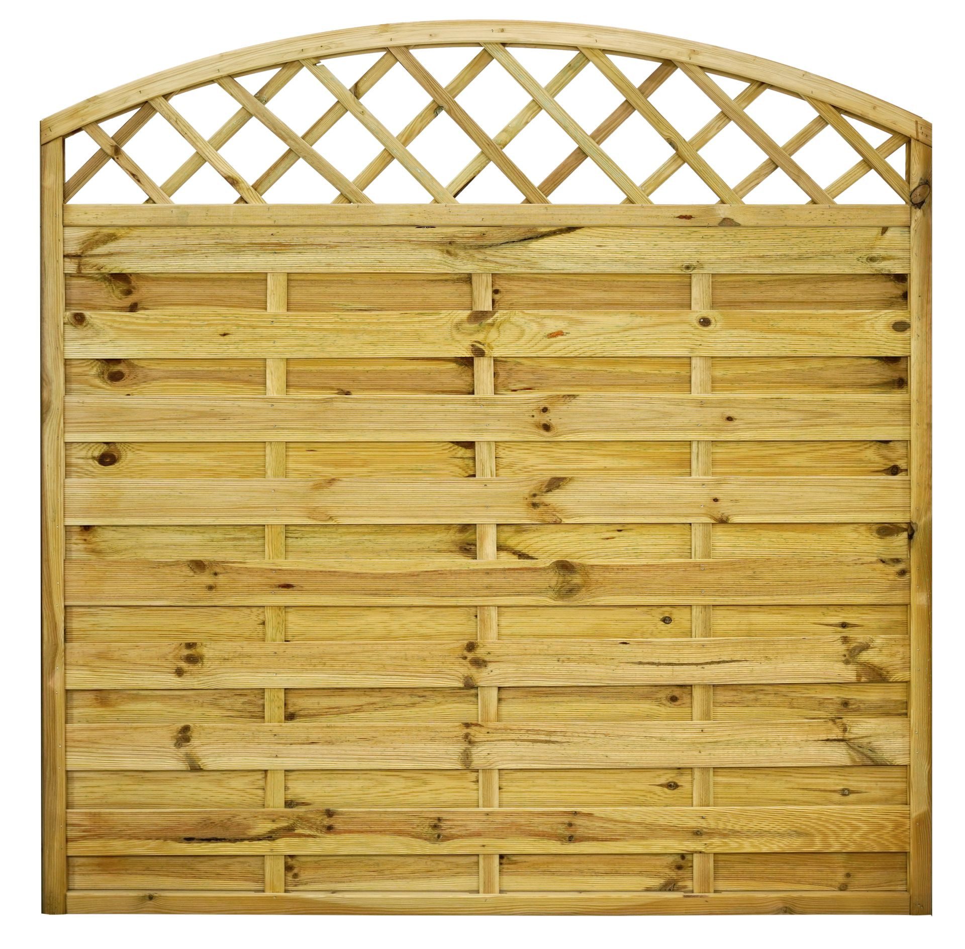 GartenLand Zaun Dichtzaun Vario gebogen mit Rankgitter Kiefer – Kesseldruckimprägniert, (Set, Ohne Pfosten), gebogen mit Rankgitter / Kiefer KDI