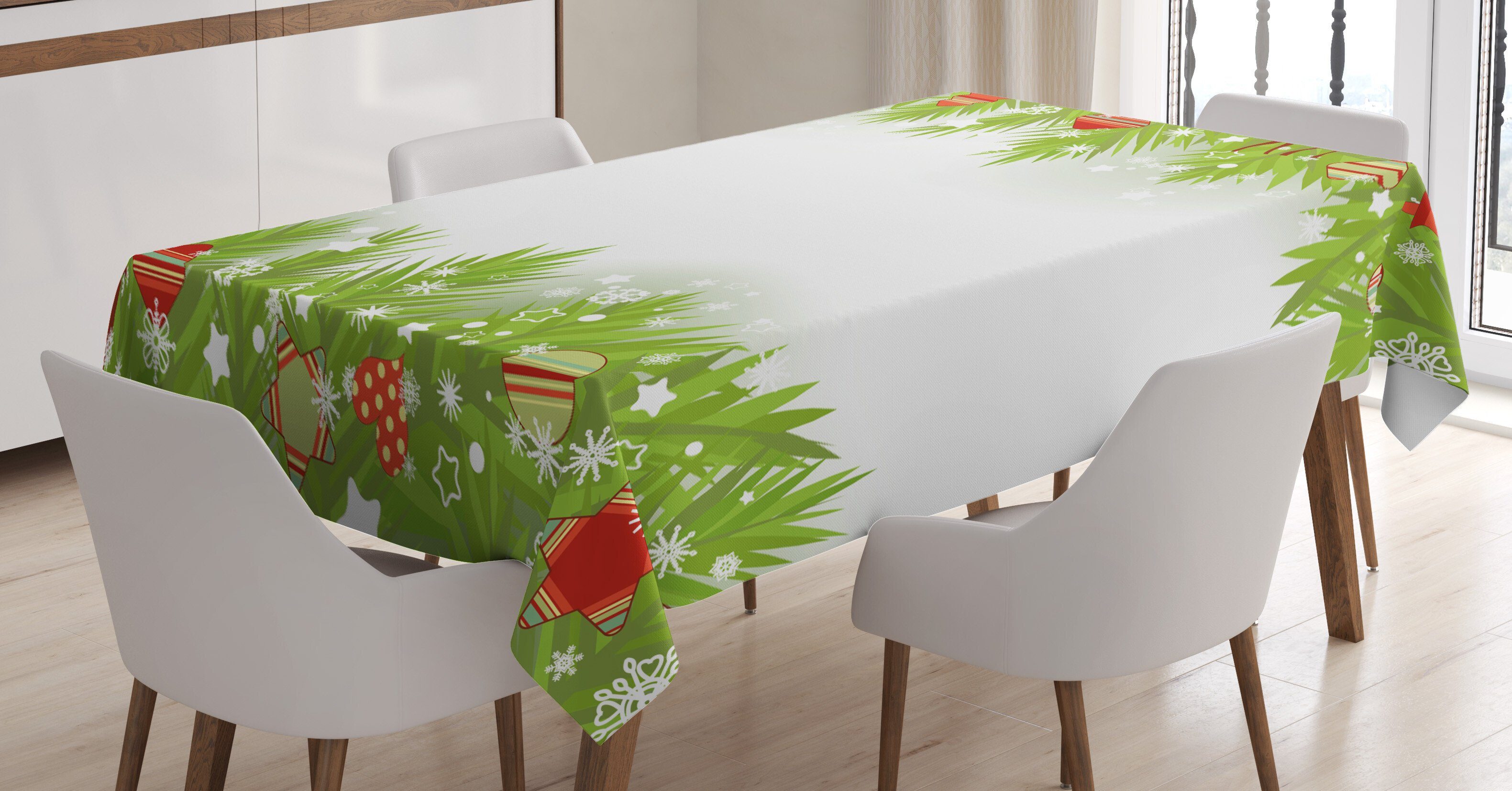 Abakuhaus Tischdecke Farbfest Für Farben, Baum Bereich Außen den Waschbar Noel Nadel Weihnachten geeignet Klare