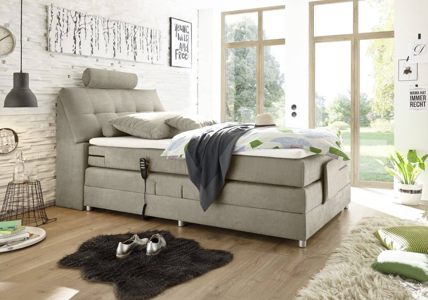 ED EXCITING DESIGN Boxspringbett Palermo 120/180x200 Elektrofunktion & 7-Zonen-TTFK-Matratze + Topper (Komplettbett mit Motor & Stauraum, inkl. Matratze, Topper, Unterbox), Elektrisches Kopf- & Fußteil, 7-Zonen-TTFK-Matratze & T25-Topper