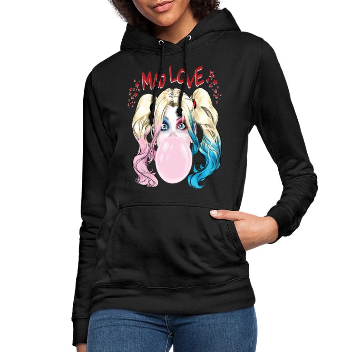 Spreadshirt Hoodie Harley Quinn Mad Love Bubblegum Damen Hoodie (1-tlg)