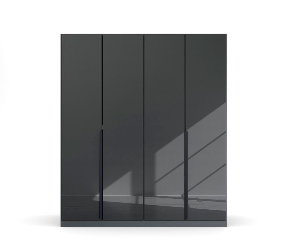 grau metallic Glas / Kleiderschrank Rauch basalt Drehtürenschrank Modern, Kleiderschrank Möbel