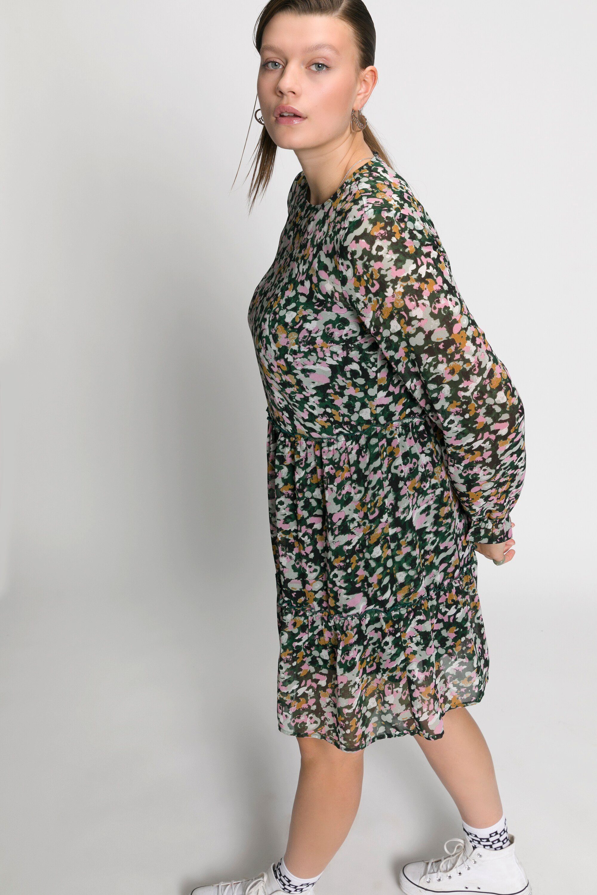 A-Line Jerseykleid Untold Allover Studio Rundhals Print Chiffon-Kleid