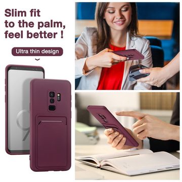 CoolGadget Handyhülle Card Case Handy Tasche für Samsung Galaxy S9 5,8 Zoll, Silikon Schutzhülle mit Kartenfach für Samsung Galaxy S9 Hülle