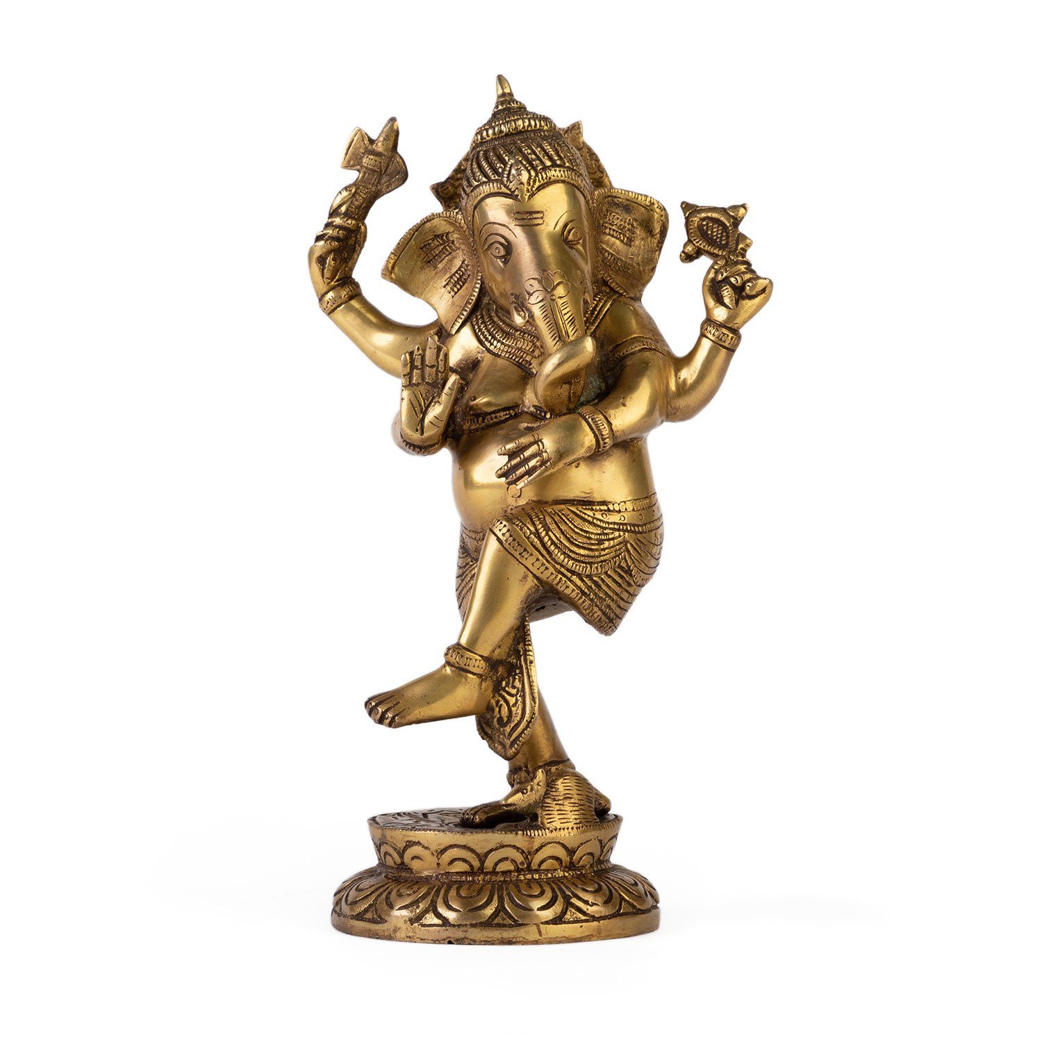 bodhi Dekofigur Tanzender Ganesha Messing, Statue, 28 cm