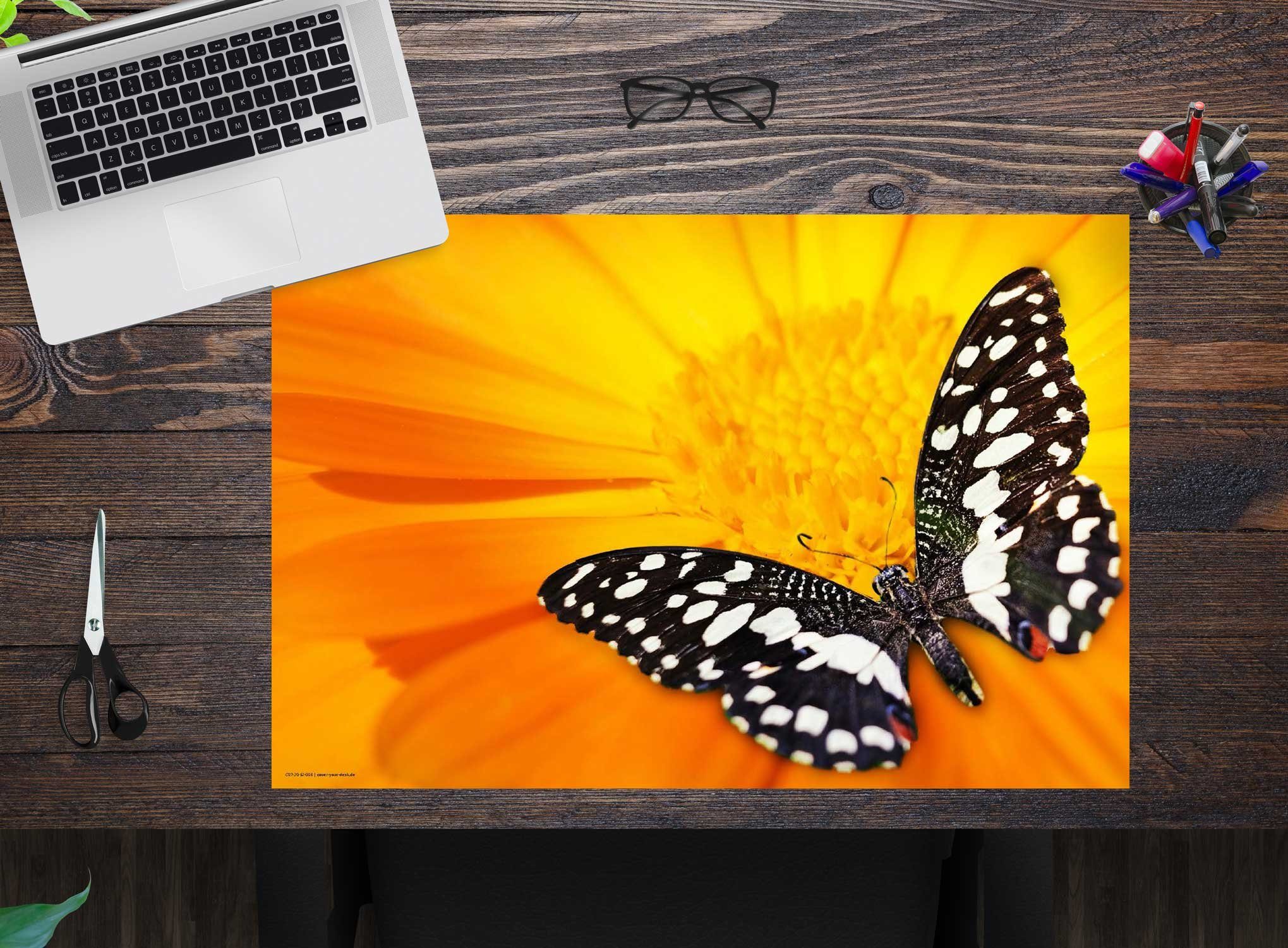 Schmetterling Erwachsene, x aus cover-your-desk.de Schreibunterlage – Premium-Vinyl cm Schwarz-Weißer 60 Kinder – und (1-St) 40 Schreibtischaufsatz für