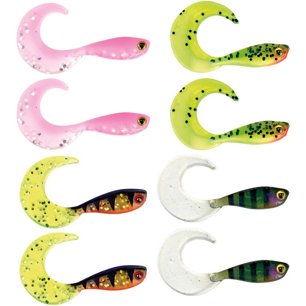 Kunstköder Fox Rage Micro Grub Tail Gummifische UV Mixed Color Pack 4cm 8Stk.