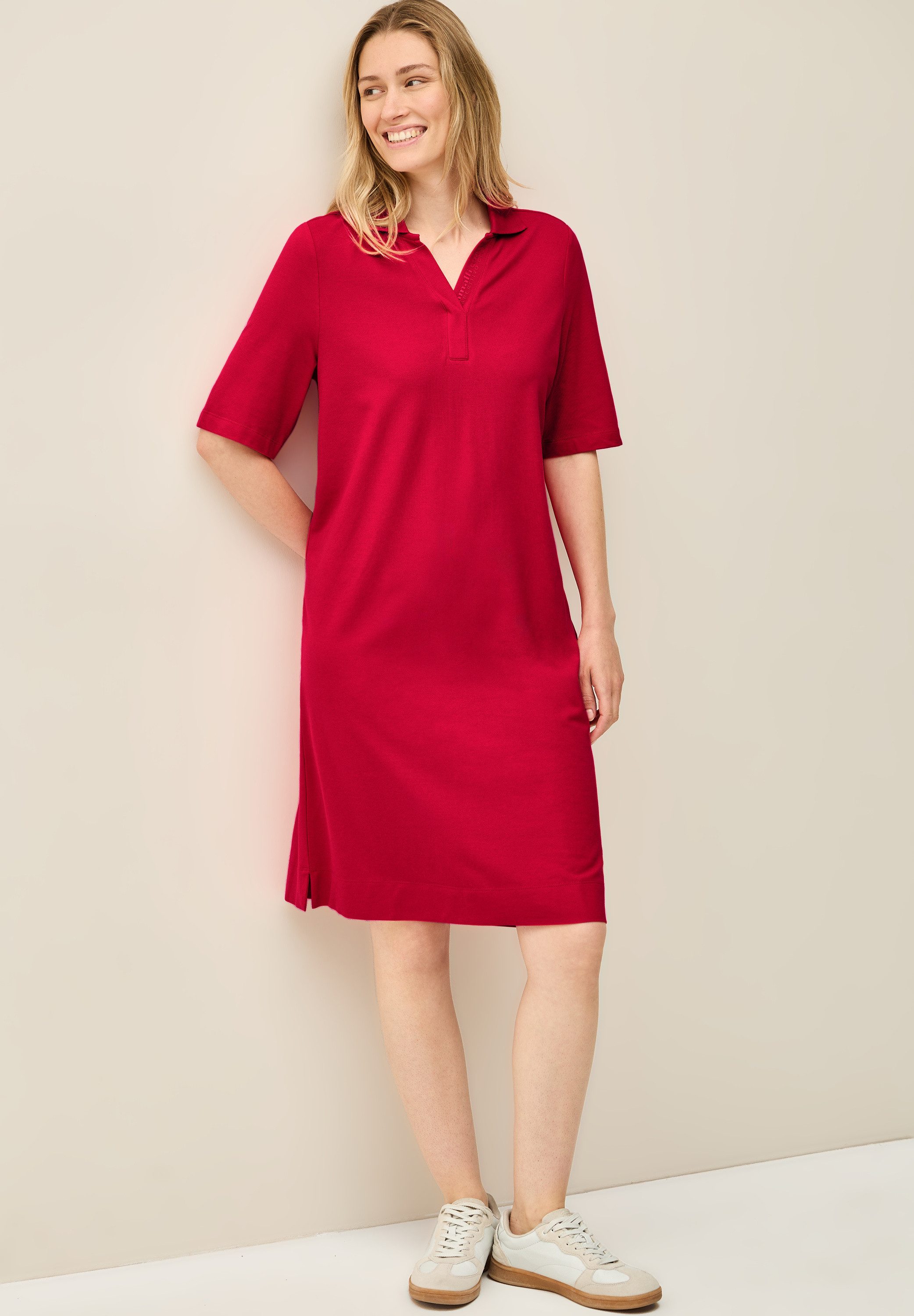 CECIL Polokleid Sommerkleid mit Schriftzug