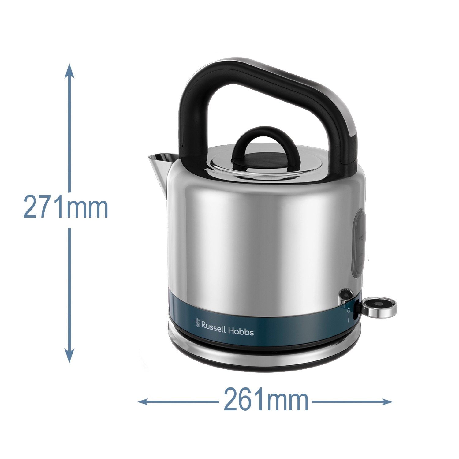 RUSSELL HOBBS Wasserkocher Distinctions Wasserkocher 1,5L 2400W Edelstahl, 1.5 l, 2400 W, Kettle Teekocher Retro Kalkfilter Schnellkochfunktion Ergonomisch