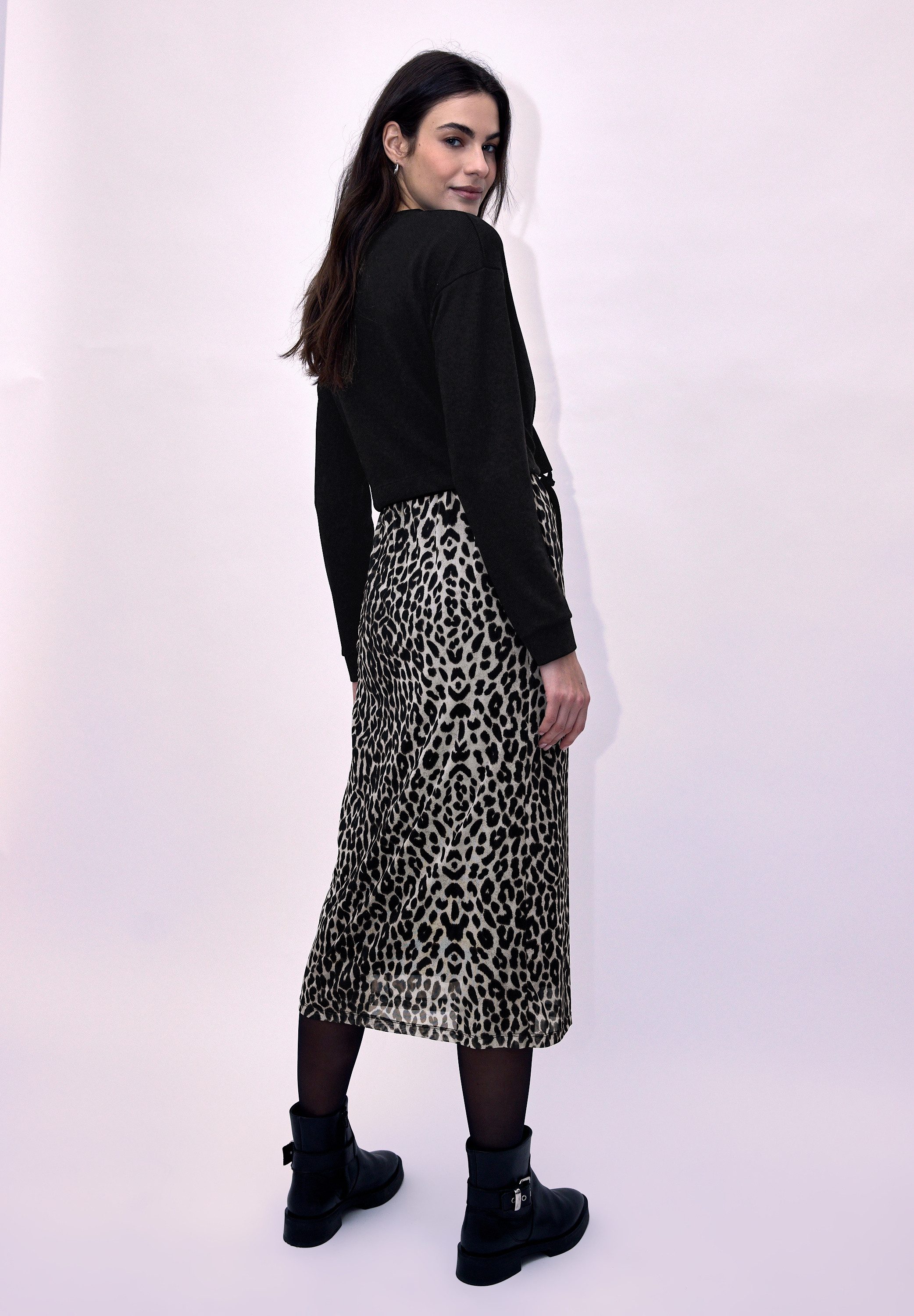 STREET ONE STUDIO Midikleid mit Leo-Muster