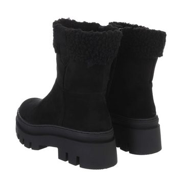 Ital-Design Damen Snowboots Freizeit Snowboots Blockabsatz Plateaustiefeletten in Schwarz