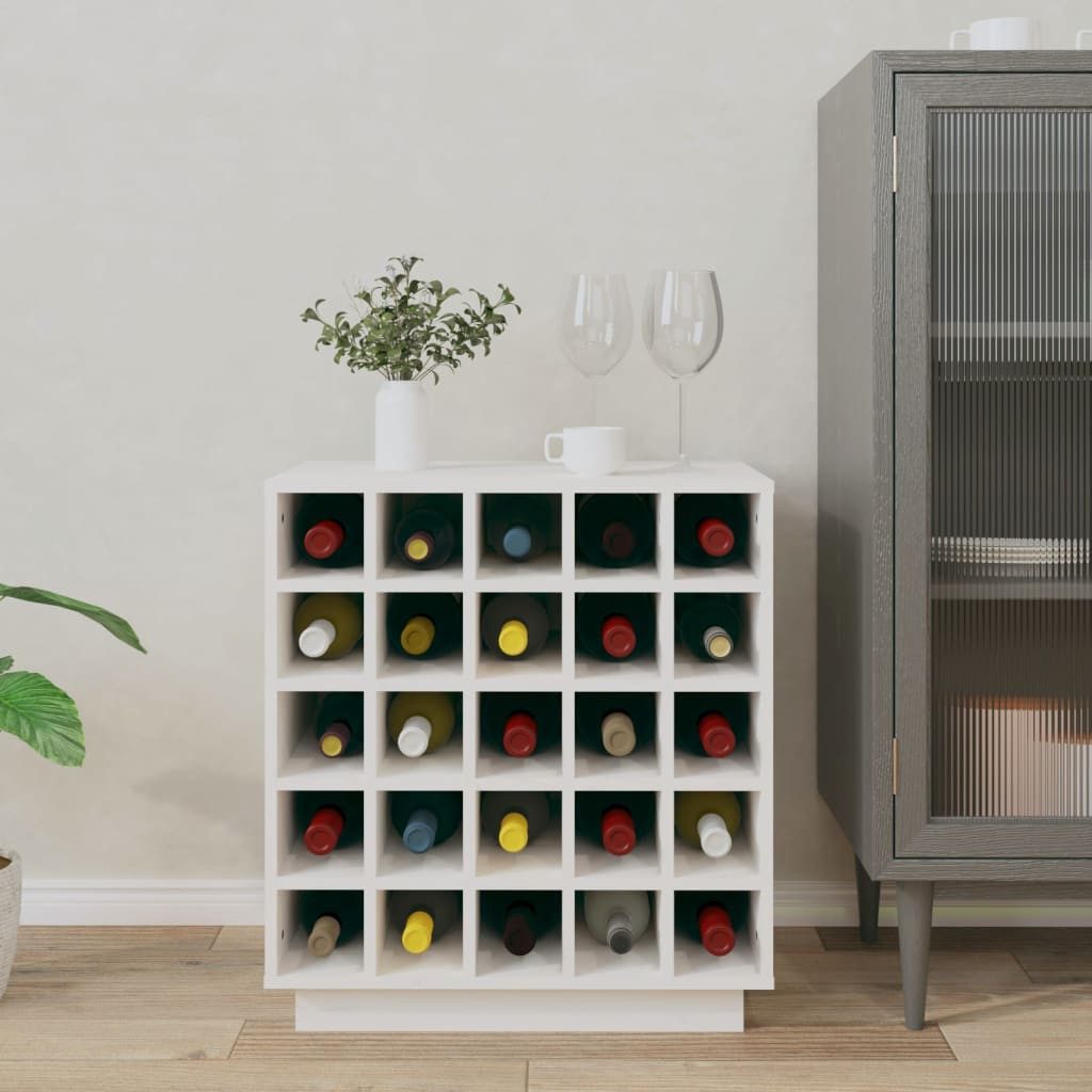 vidaXL Barschrank Weinregal Weiß 55,5x34x61 cm Massivholz Kiefer (1-St)