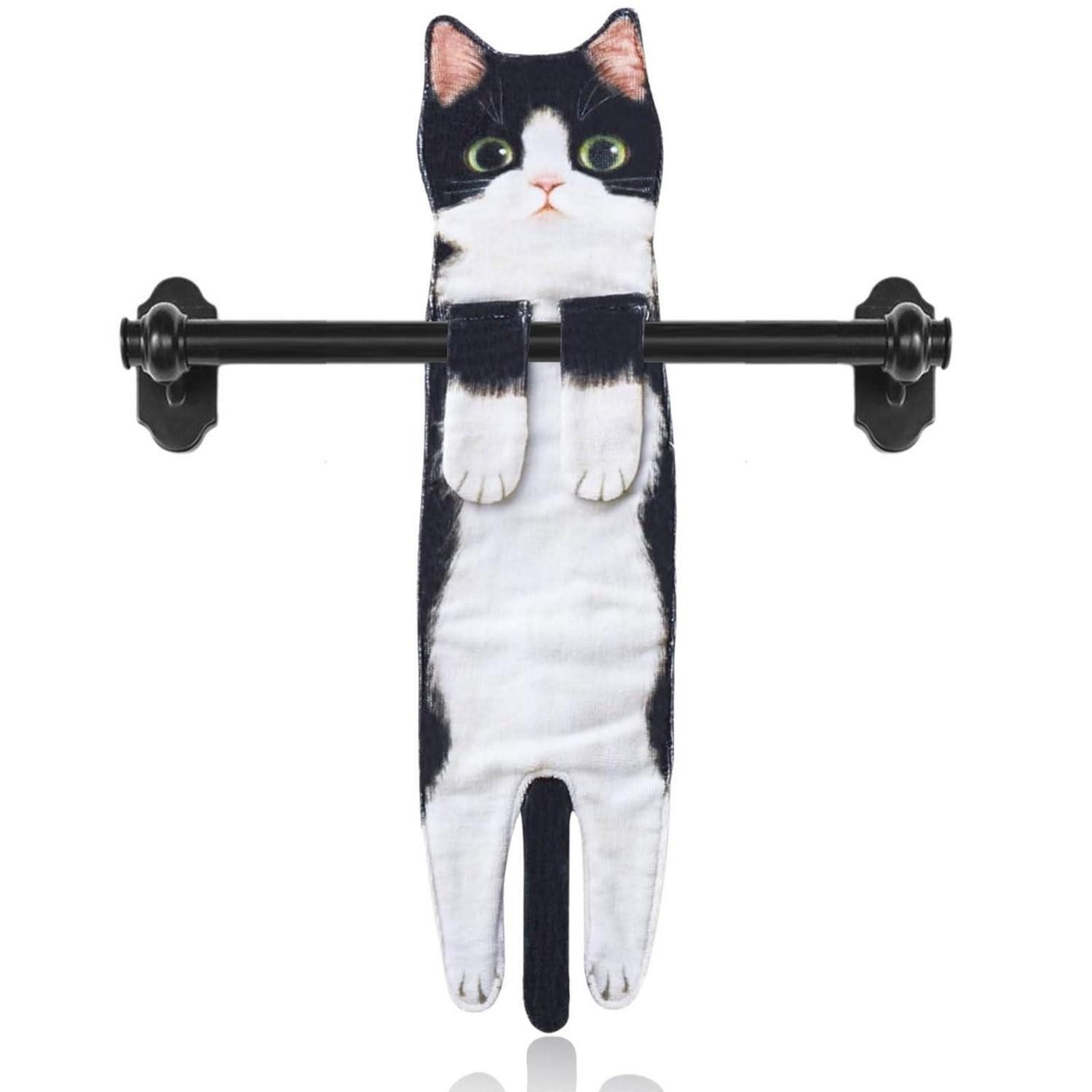 LuxusKollektion Waschlappen Katzen Handtuch Deko hängend weich saugfähig, (1-St)