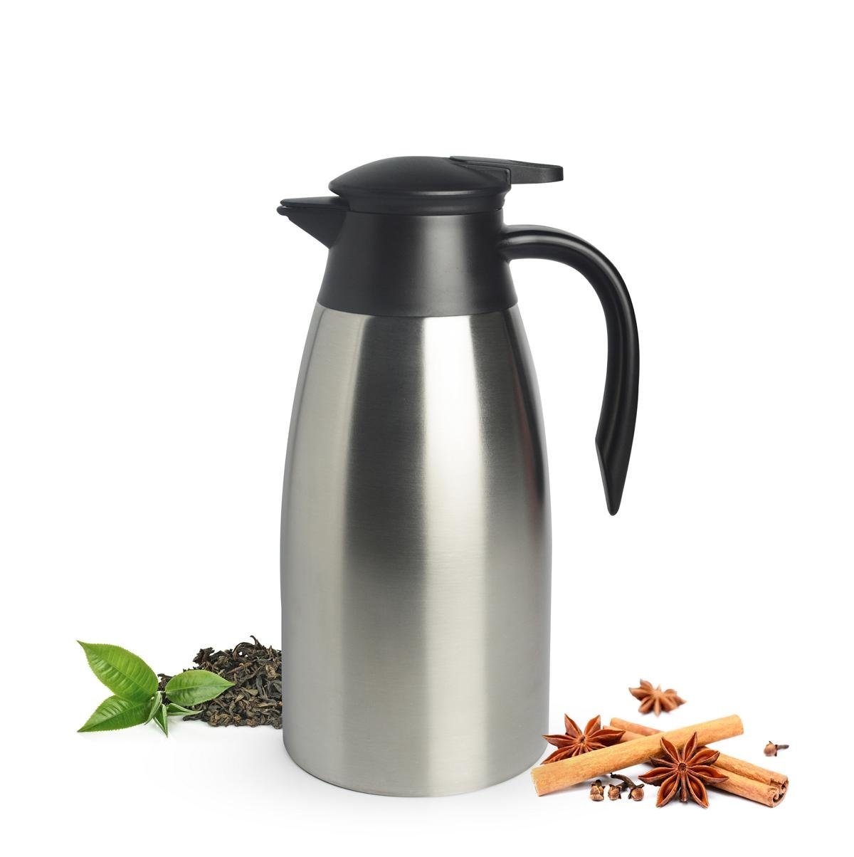 Sendez Isolierkanne Thermoskanne 2L Edelstahl Kaffeekanne Thermosflasche Teekanne