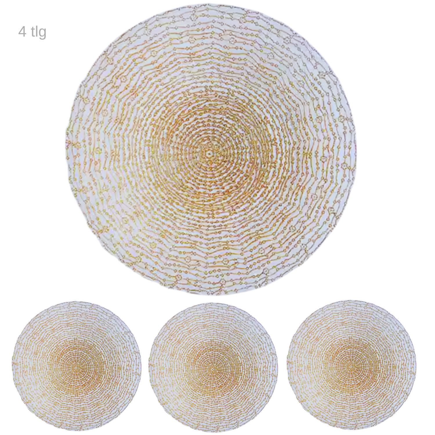Speiseteller 4er Set Glas-Teller – Ø 32,6 cm – Große Essteller in luxuriösem Design