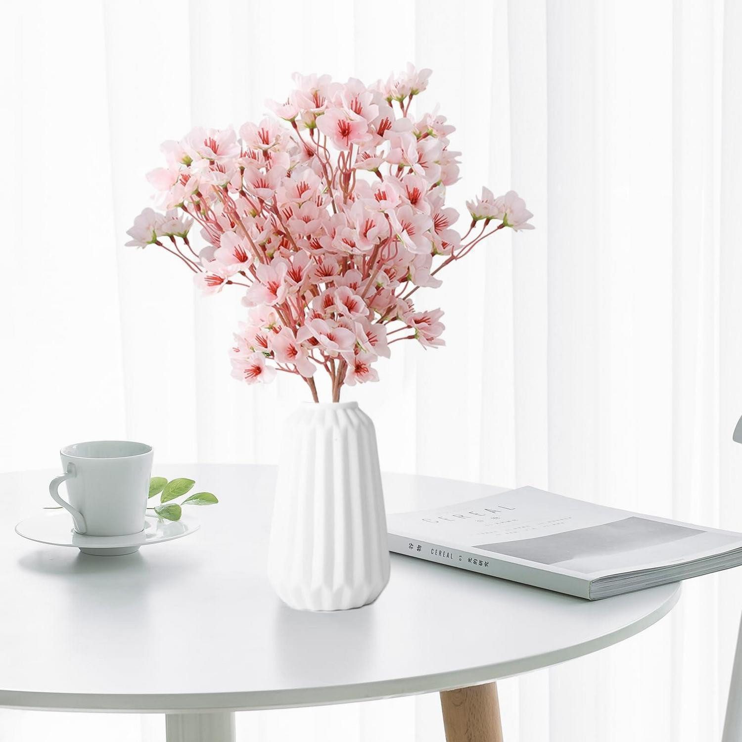 Kunstzweig Künstliche Kirschblüten Zweige Rosa 40cm, LuxusKollektion, Höhe 41 cm