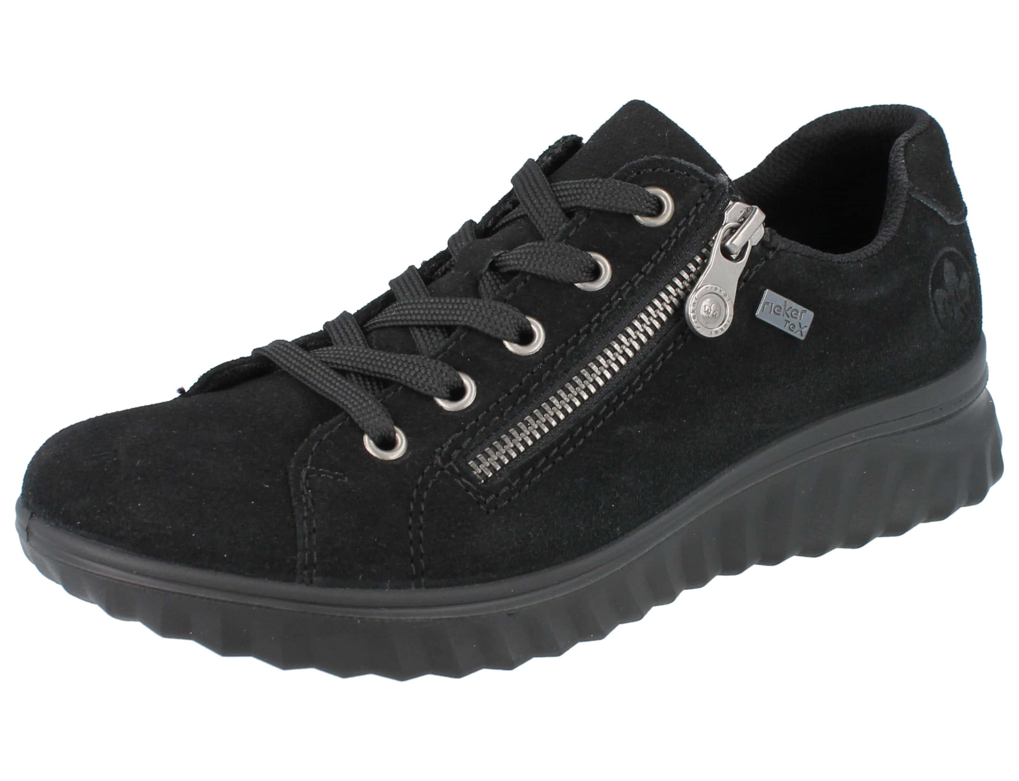 Rieker RIEKER Damen Halbschuhe schwarz Nubukleder - Größe: 42 Schnürschuh