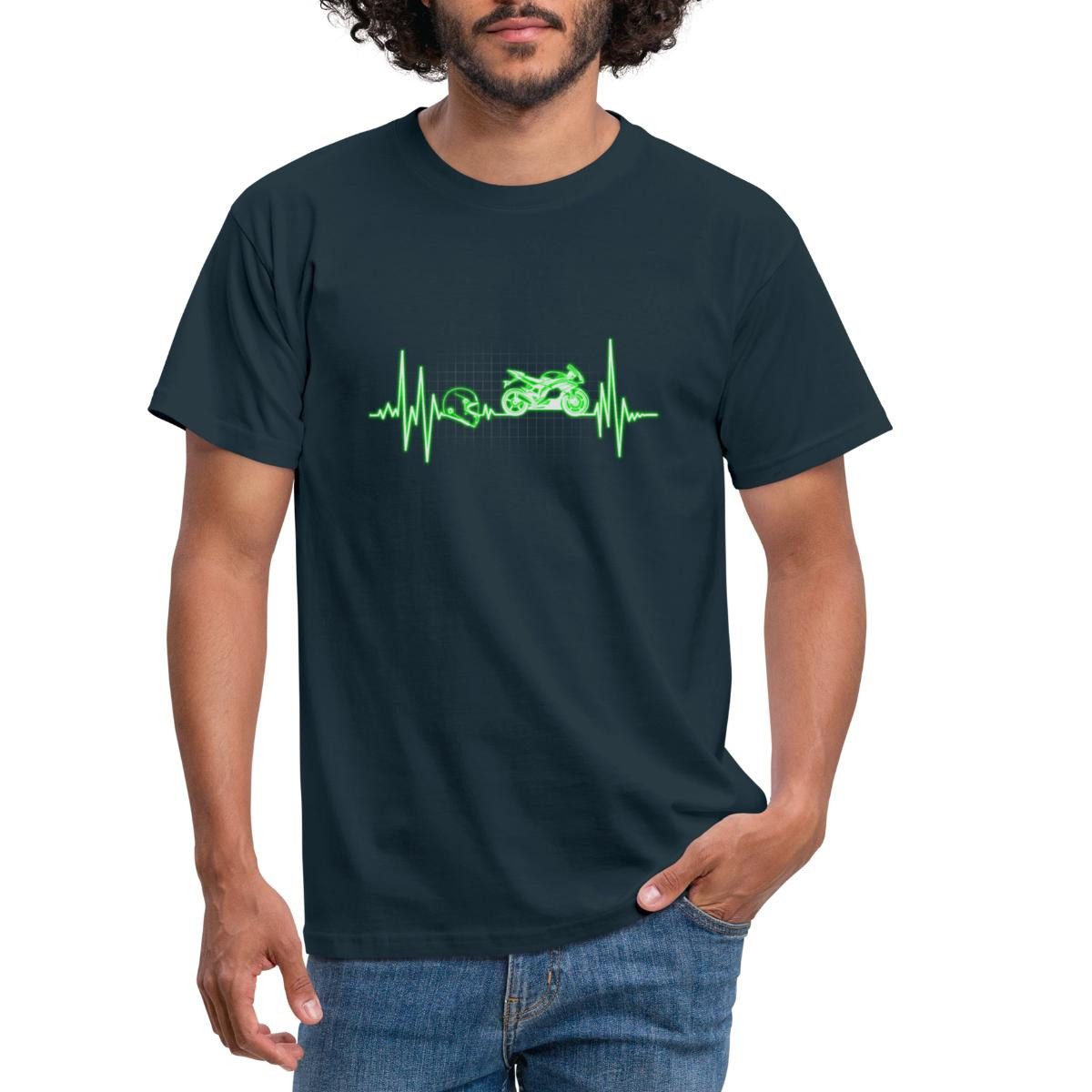 Spreadshirt T-Shirt Biker Herzschlag Motorrad Männer günstig online kaufen